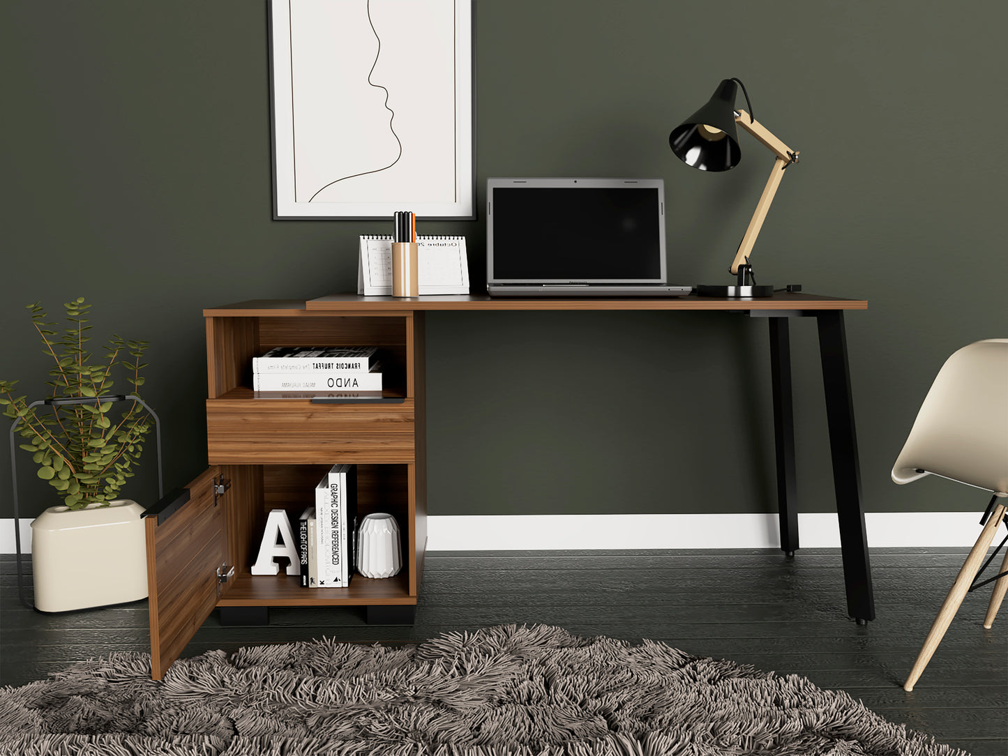 Solid Mahogany Home Office Desk