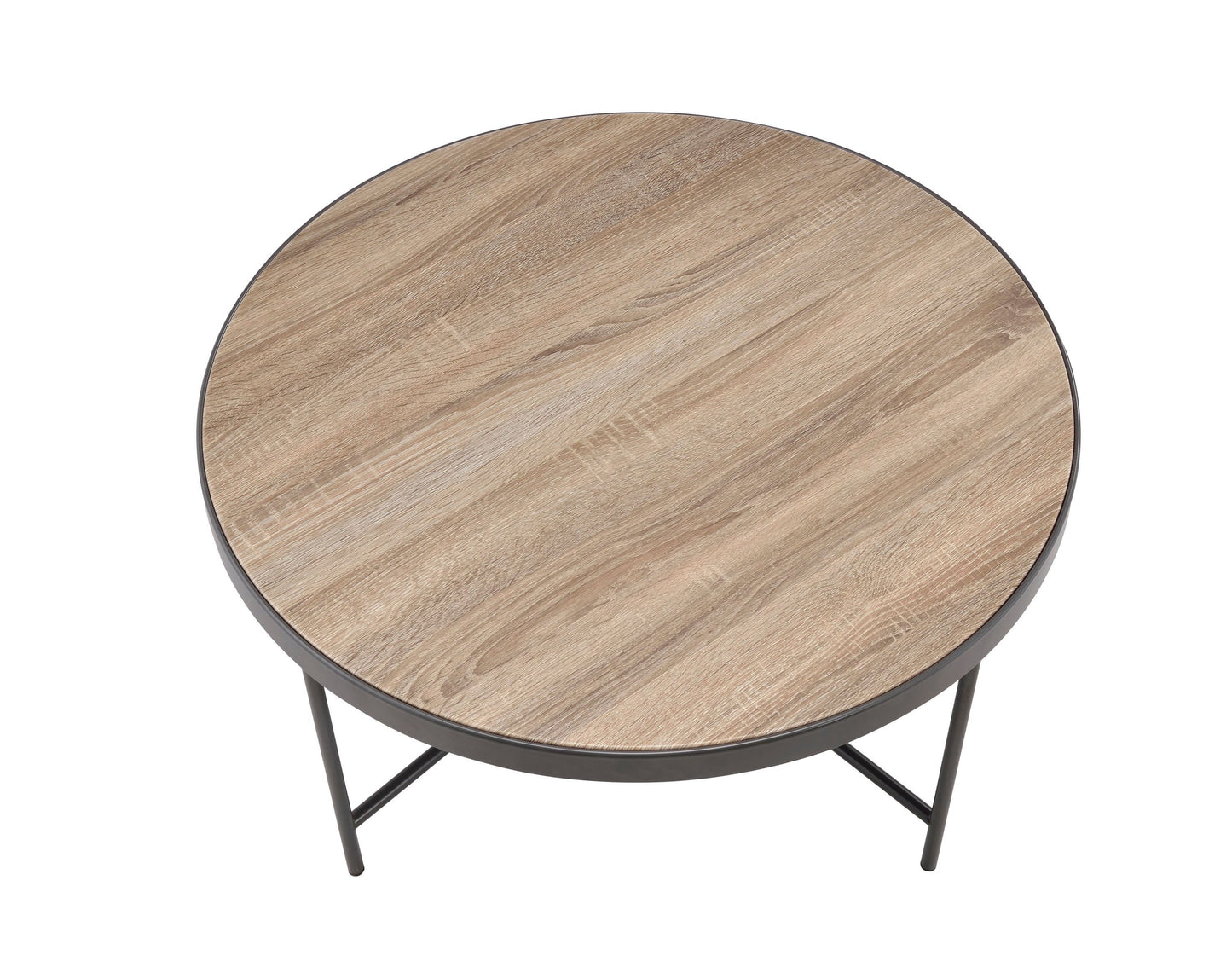 Weathered Gray Oak and Metal Bage Coffee Table (81735)