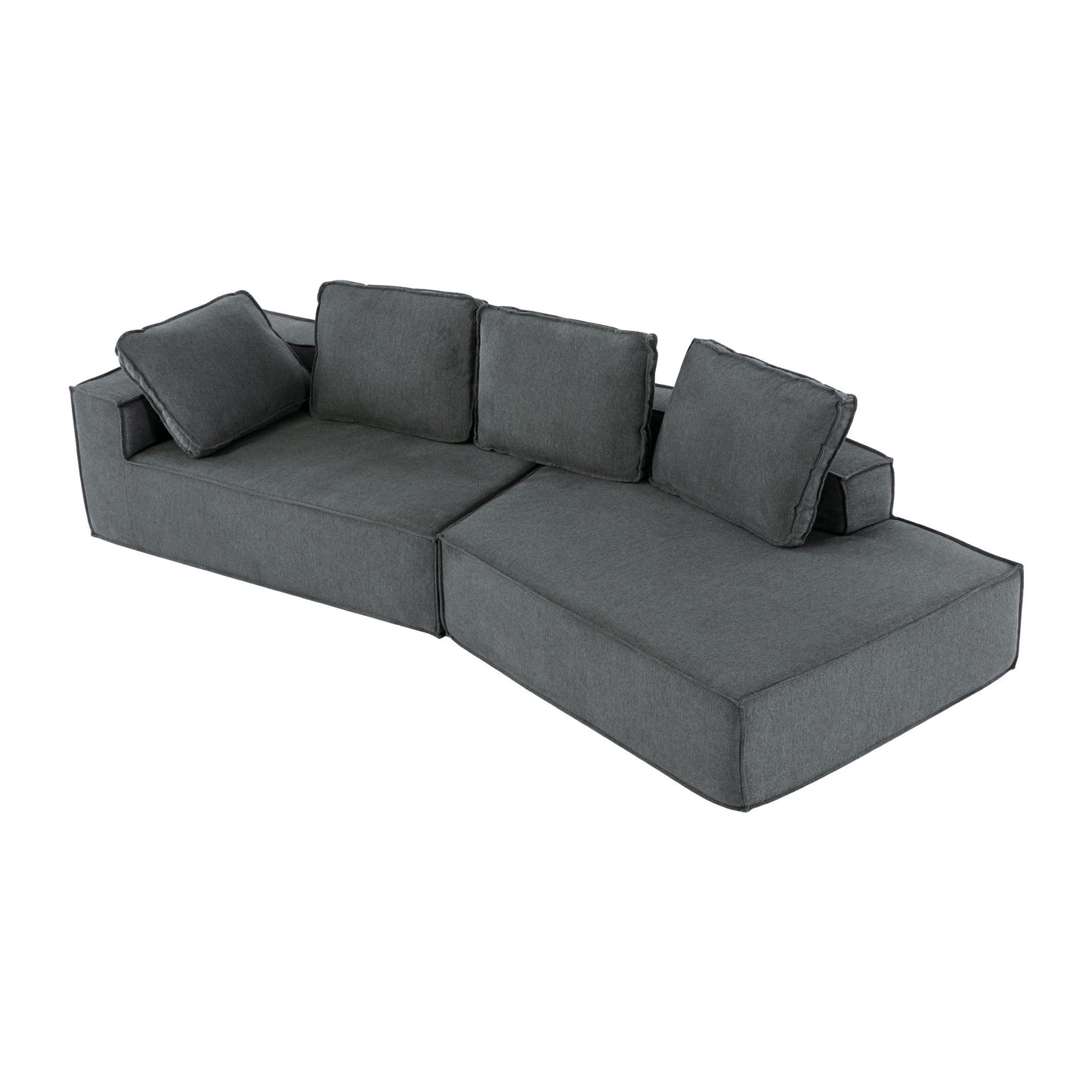 Modern Grey Chaise Lounge Sofa with Clean Lines