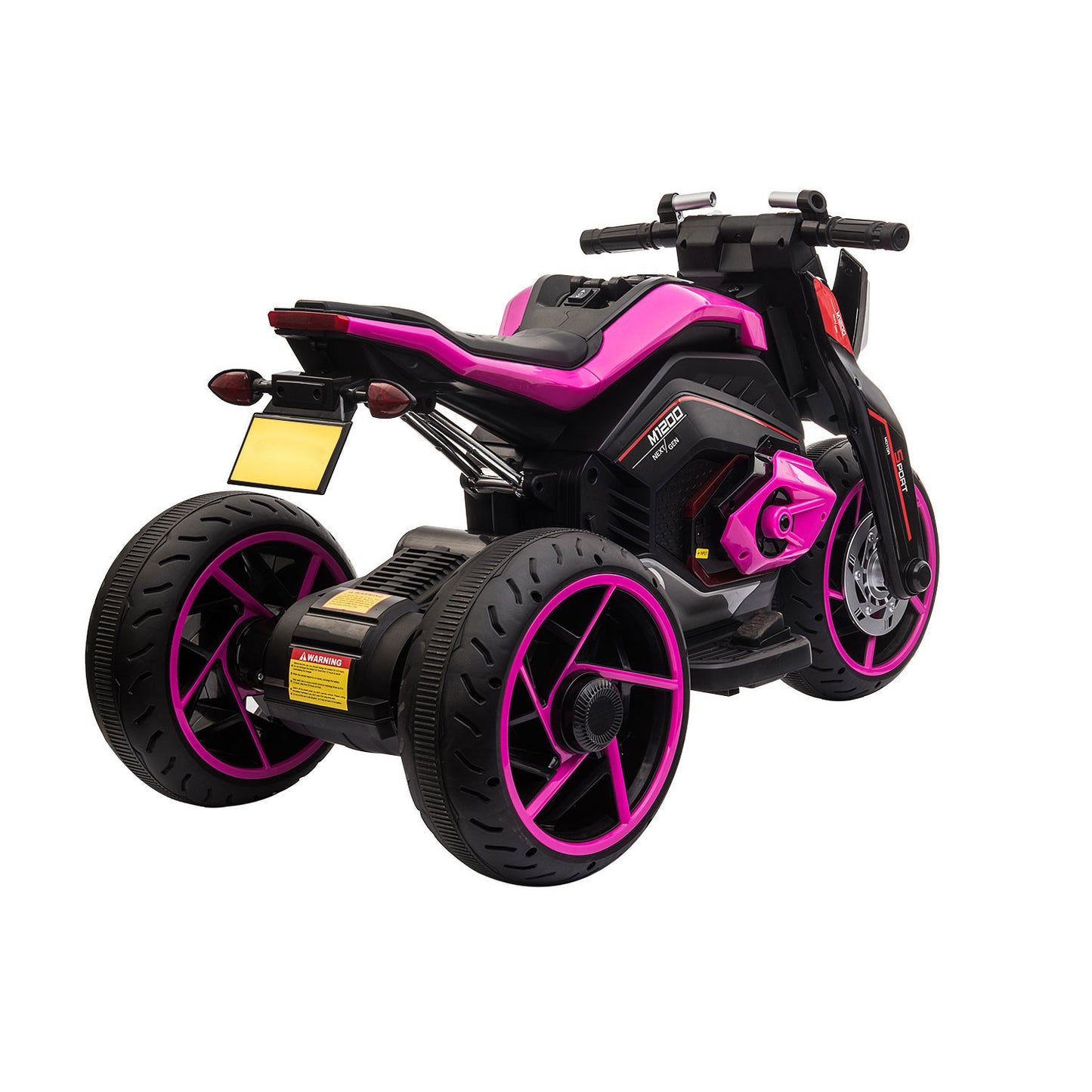 12V Kids Electric Motorbike with Horns and LED Lights, Gift for Kids 3-8 Years, Rosy