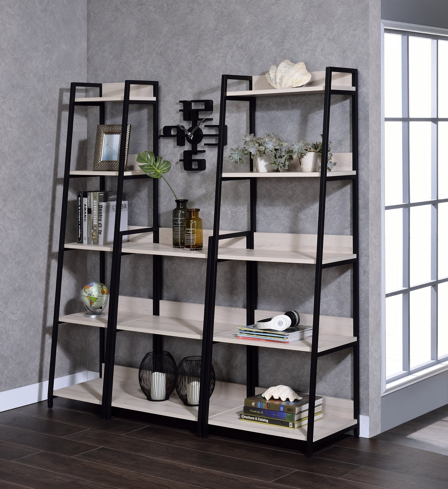 Wendral Bookshelf (3-Tier), Natural & Black 92672