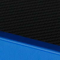 Techni Sport Blue Stryker Gaming Desk with Carbon Fiber Texture in Striking Blue