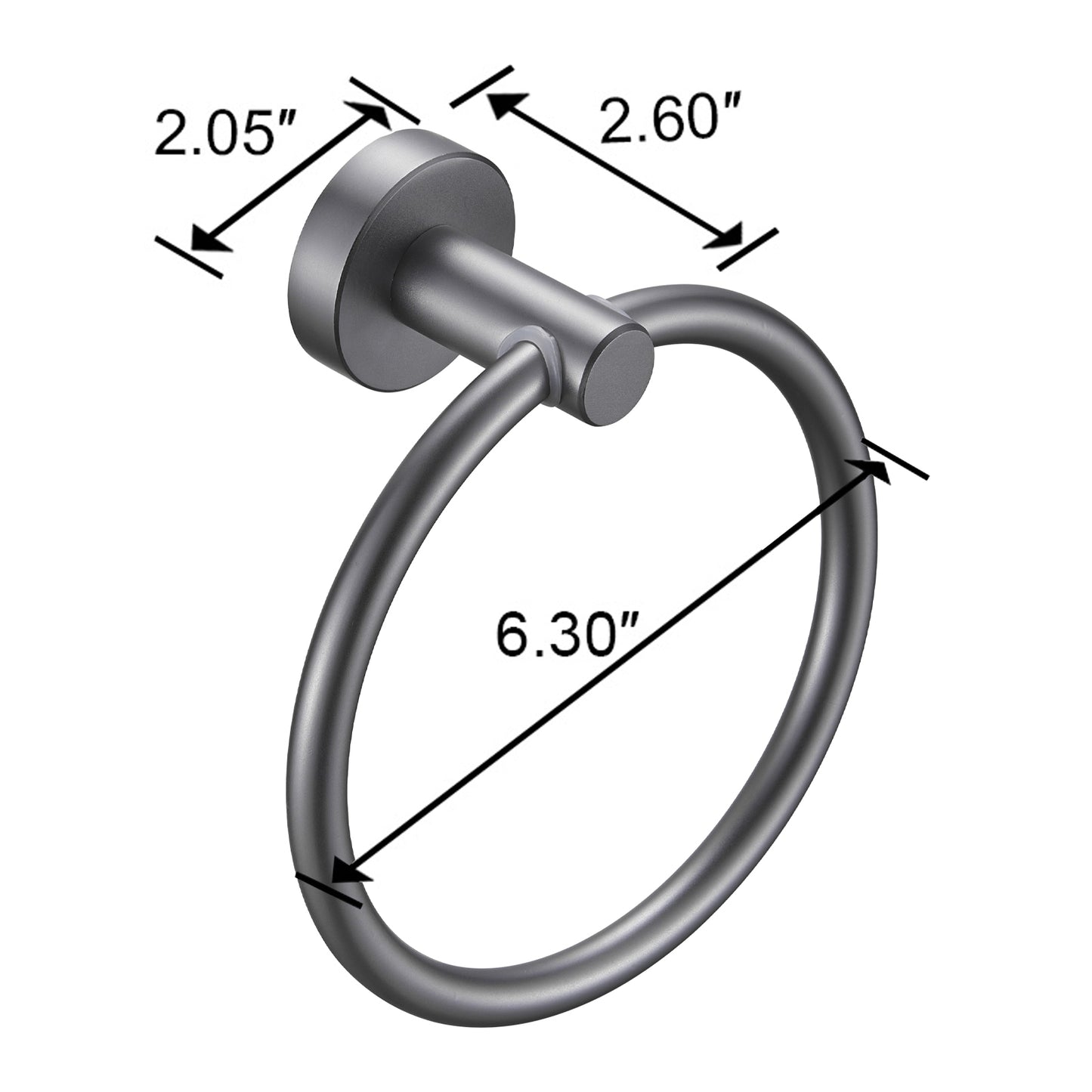 Gunmetal Aluminum Hand Towel Ring for Bathroom