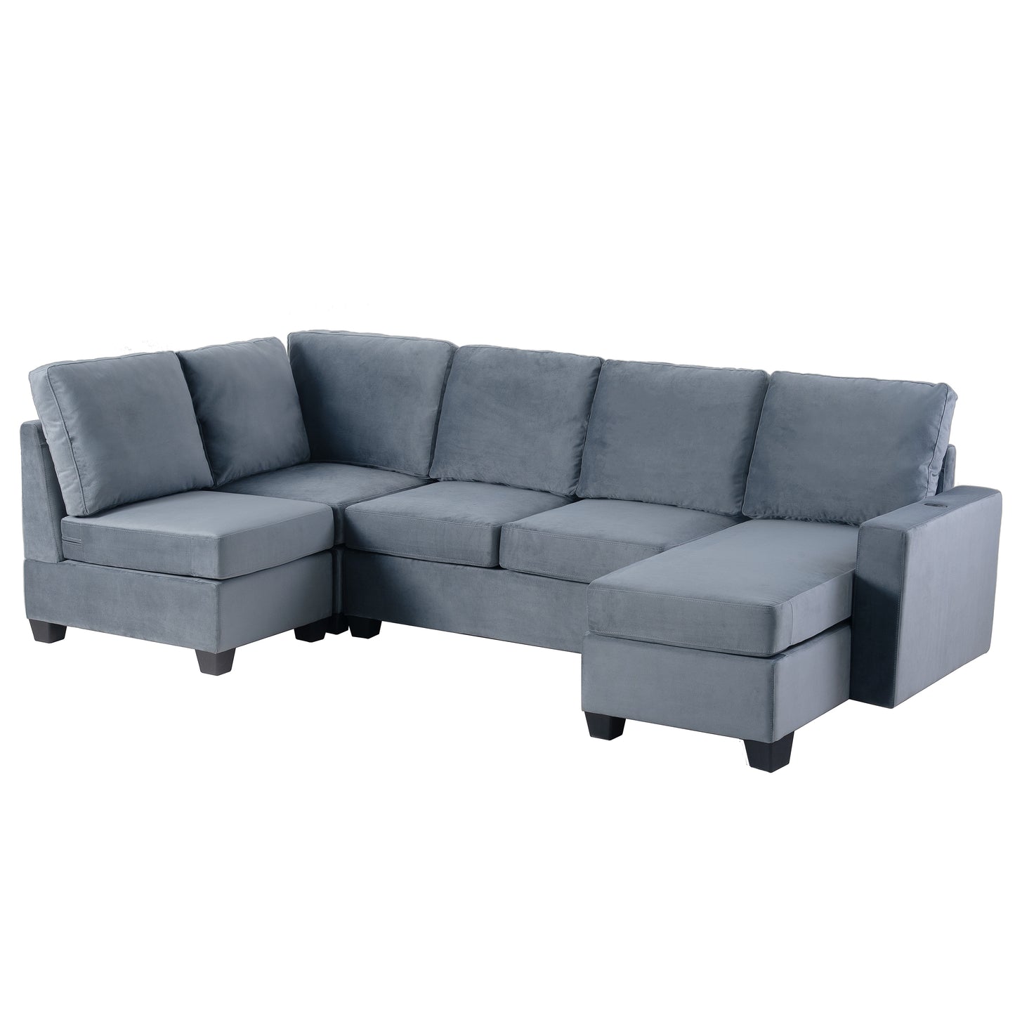 138*57 Modern L shape Sectional Sofa with Convertible Chaise Lounge