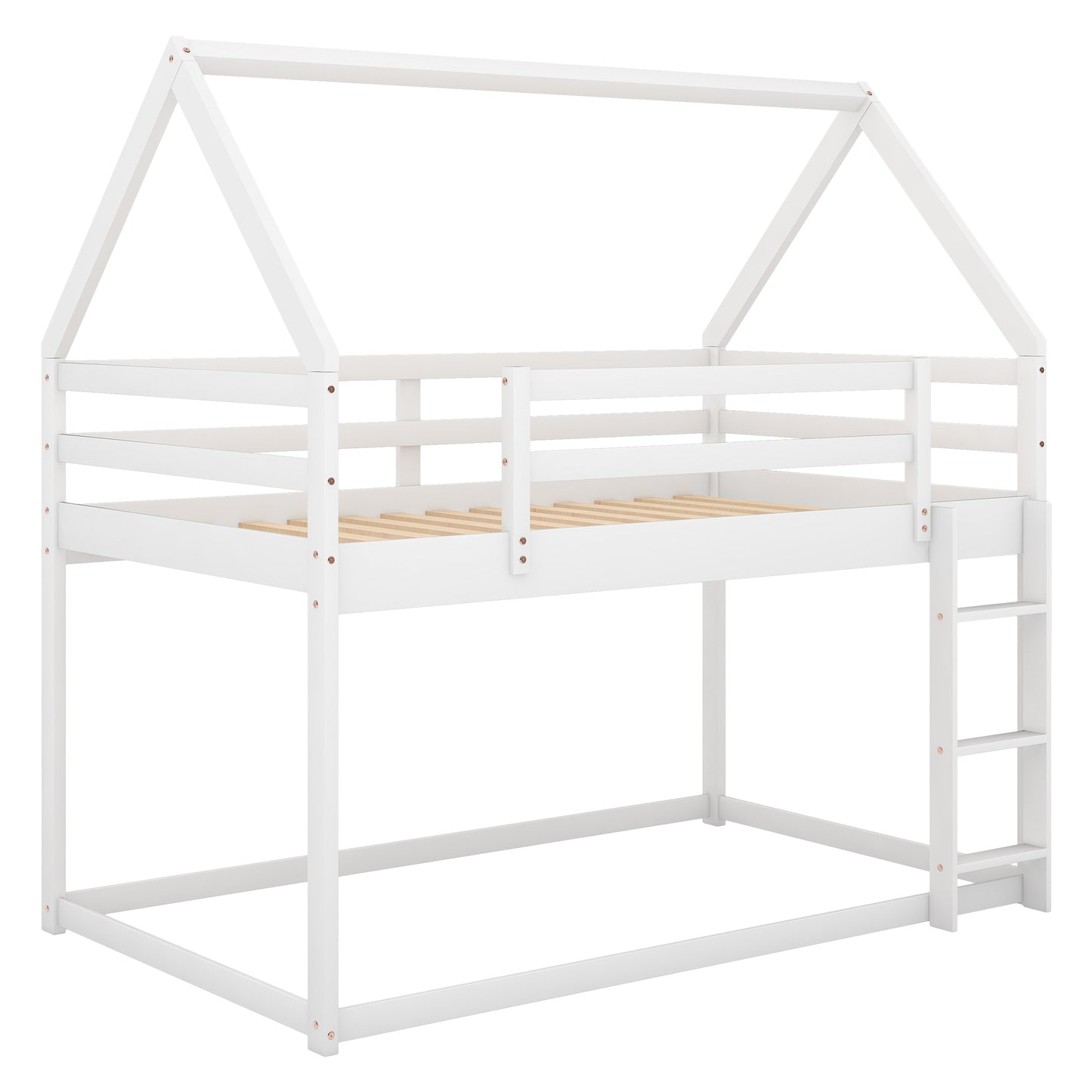 House Shaped Twin over Twin Low Bunk Bed