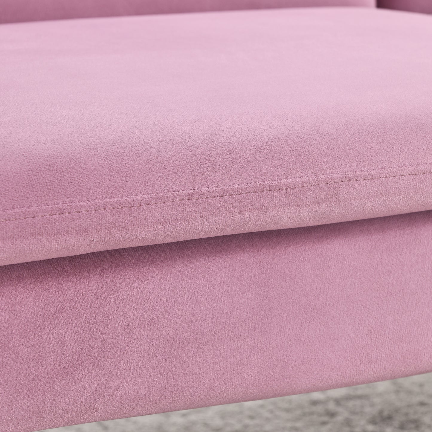 72.5 Pink Velvet Convertible Sofa Bed with Adjustable Backrest