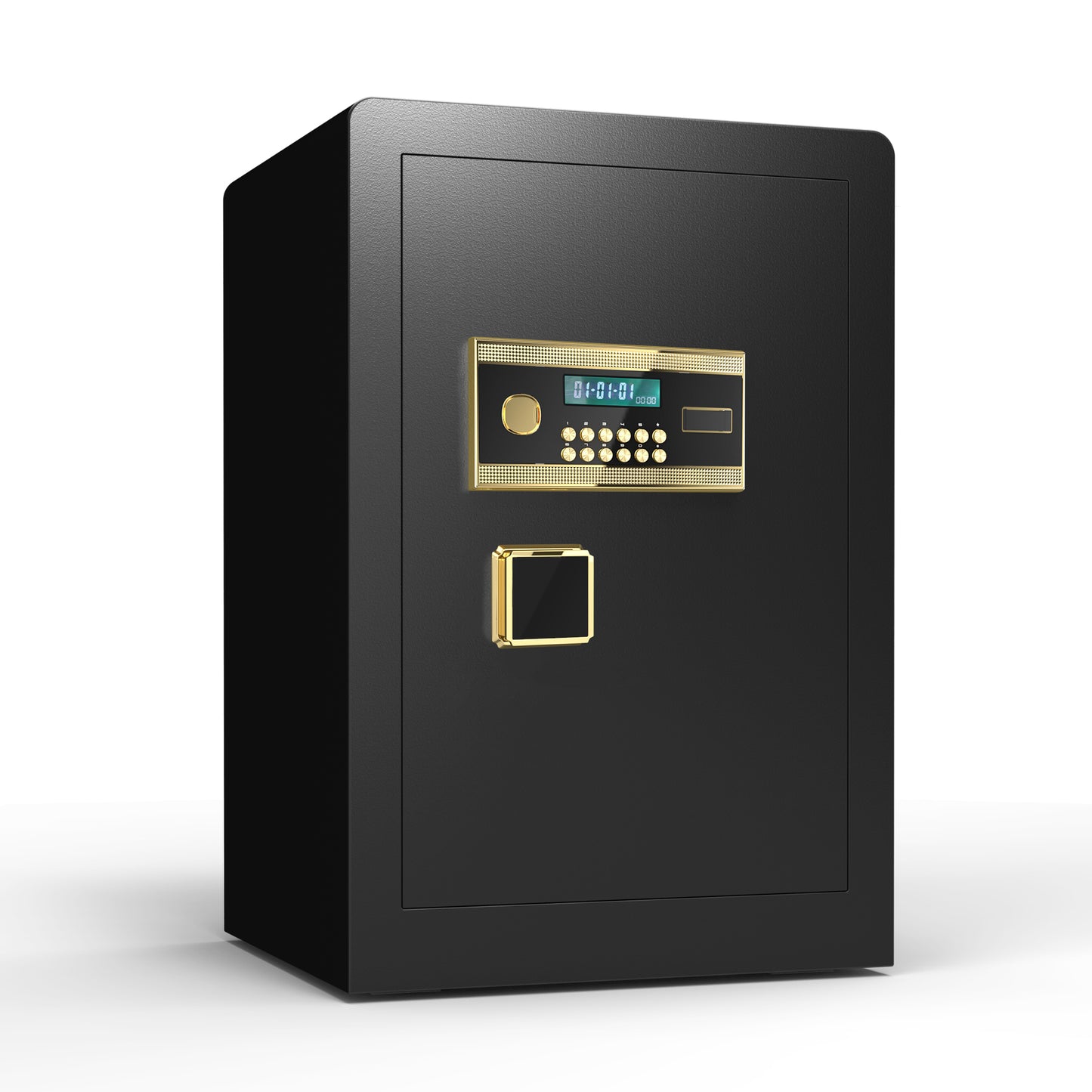 Black Electronic Digital Security Safe with Movable Shelf, Dual Alarm System, Wall/Floor Mount Options