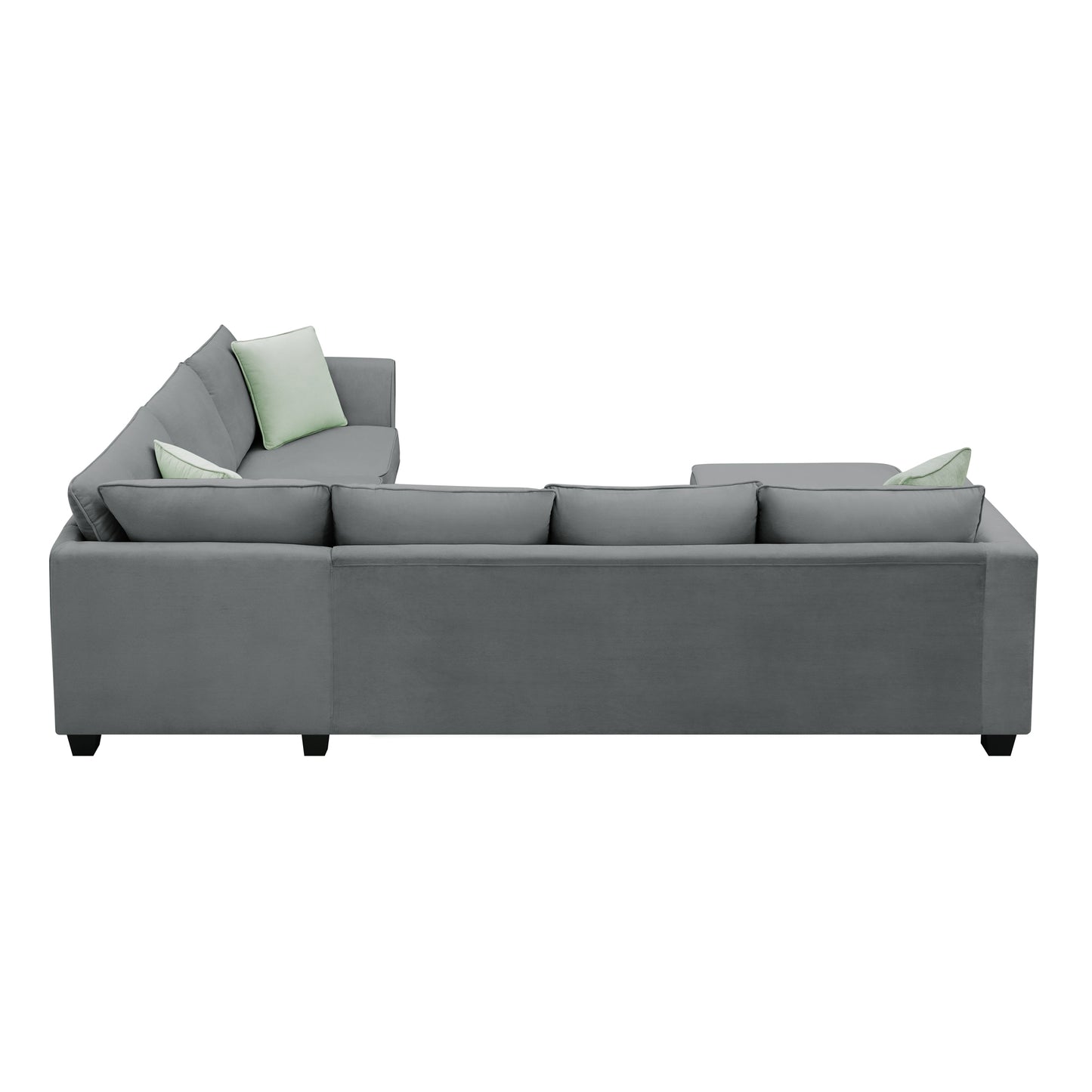 7-Seat Modular Sectional Sofa with Ottoman and Pillows - Grey (New GS008210AAG)