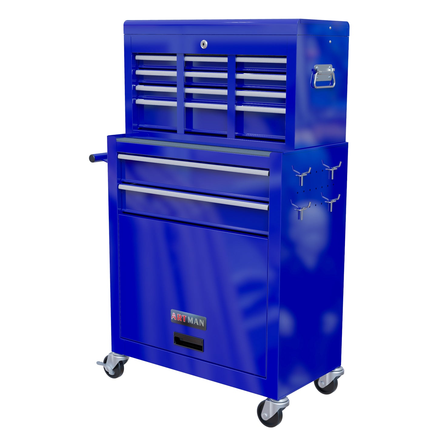 High Capacity Rolling Tool Chest with Wheels and Drawers, 8-Drawer Tool Storage Cabinet--BLUE