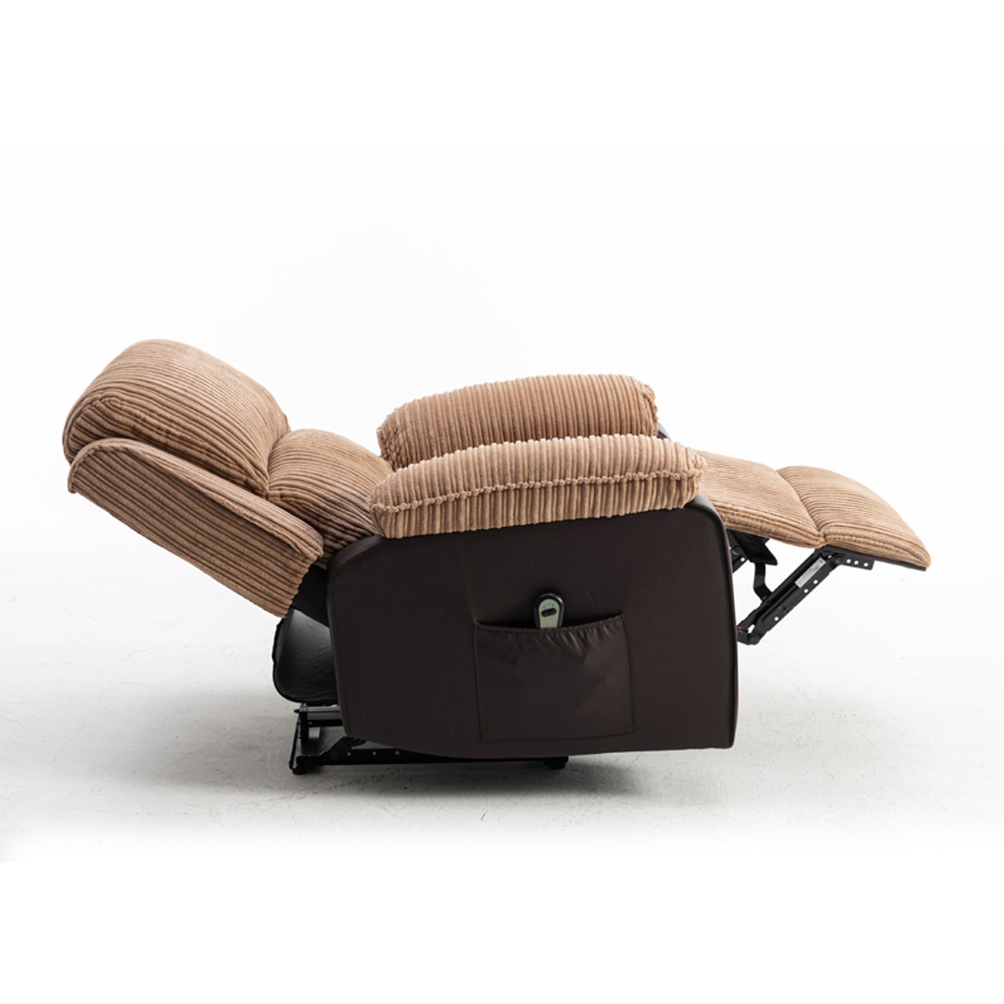 Luxurious Brown Fabric Electric Recliner Chair with Adjustable Backrest and Remote Control