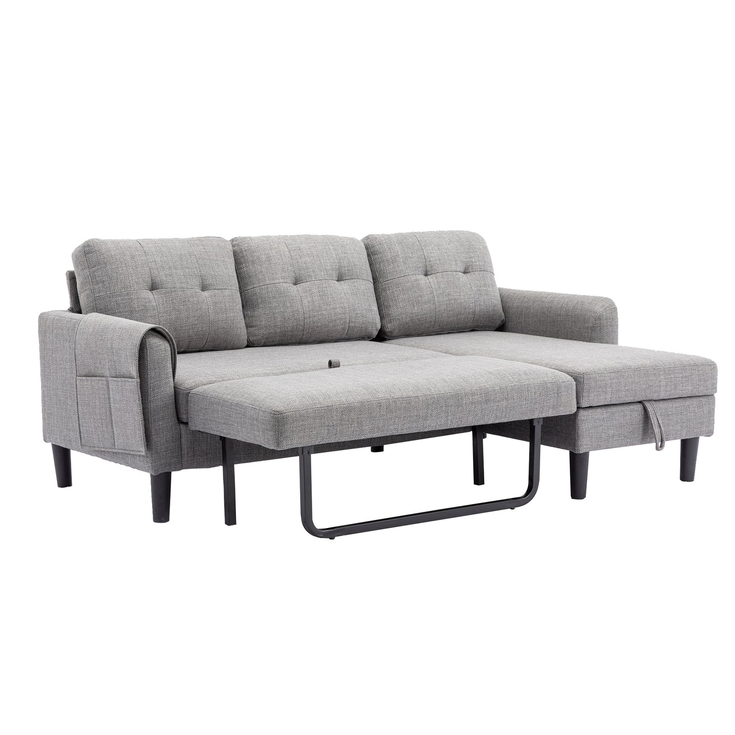 UNITED WE WIN Sectional Sofa Reversible Sectional Sleeper Sectional Sofa with Storage Chaise