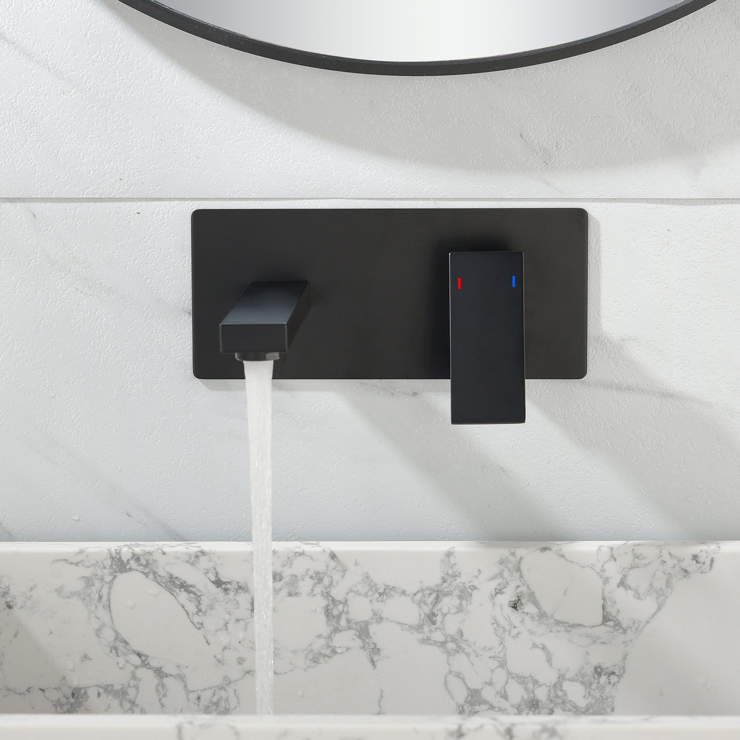 Elegance Enhanced: Stylish Matte Black Wall Mounted Bathroom Faucet