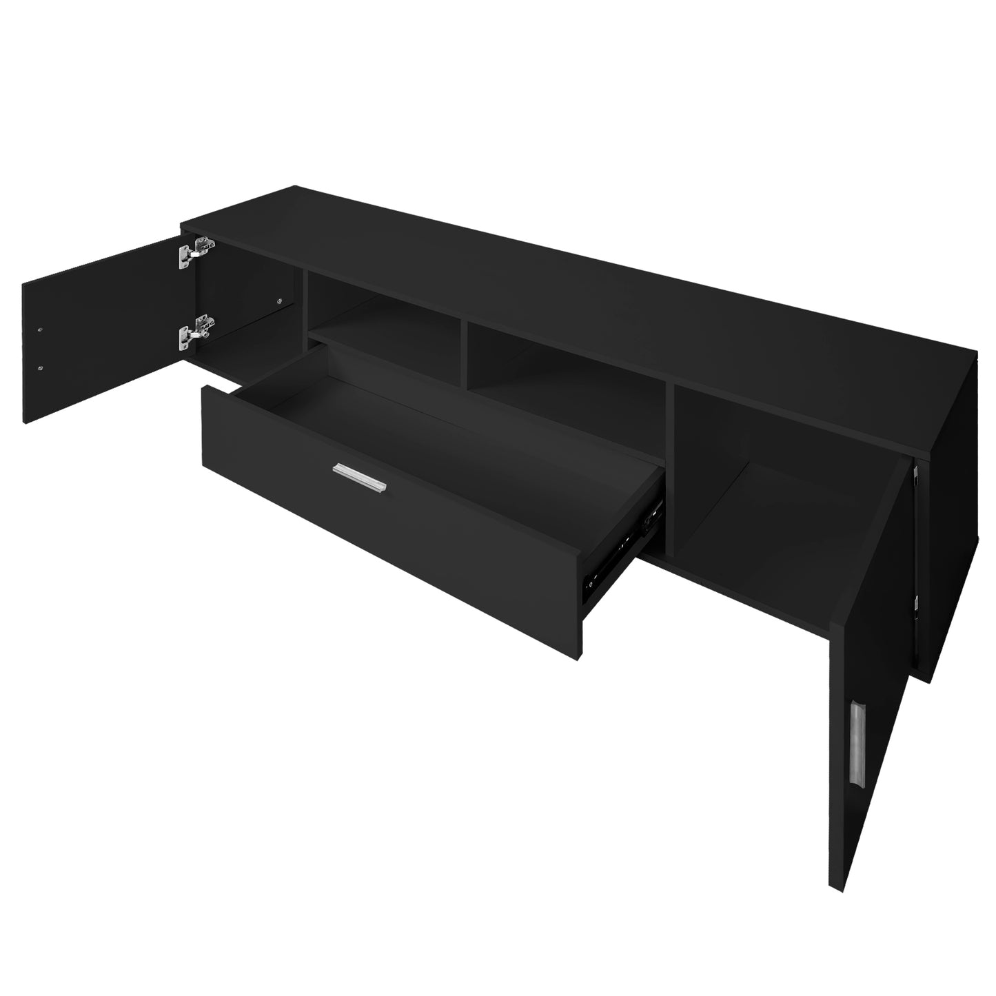 Sleek LED TV Stand with Storage - Enhanced Entertainment Center for Up to 75-inch TVs