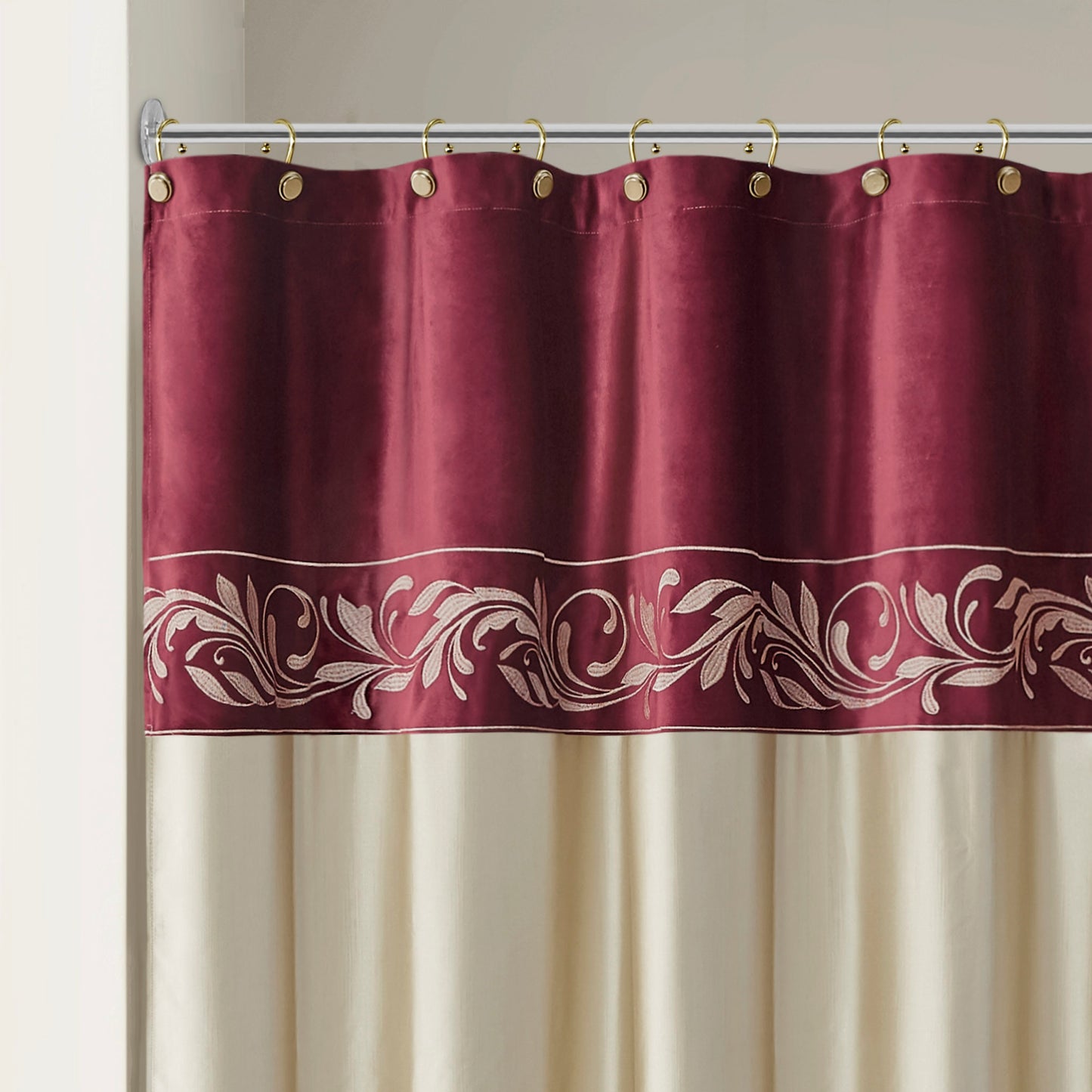 Elegant Baroque Velvet Shower Curtain