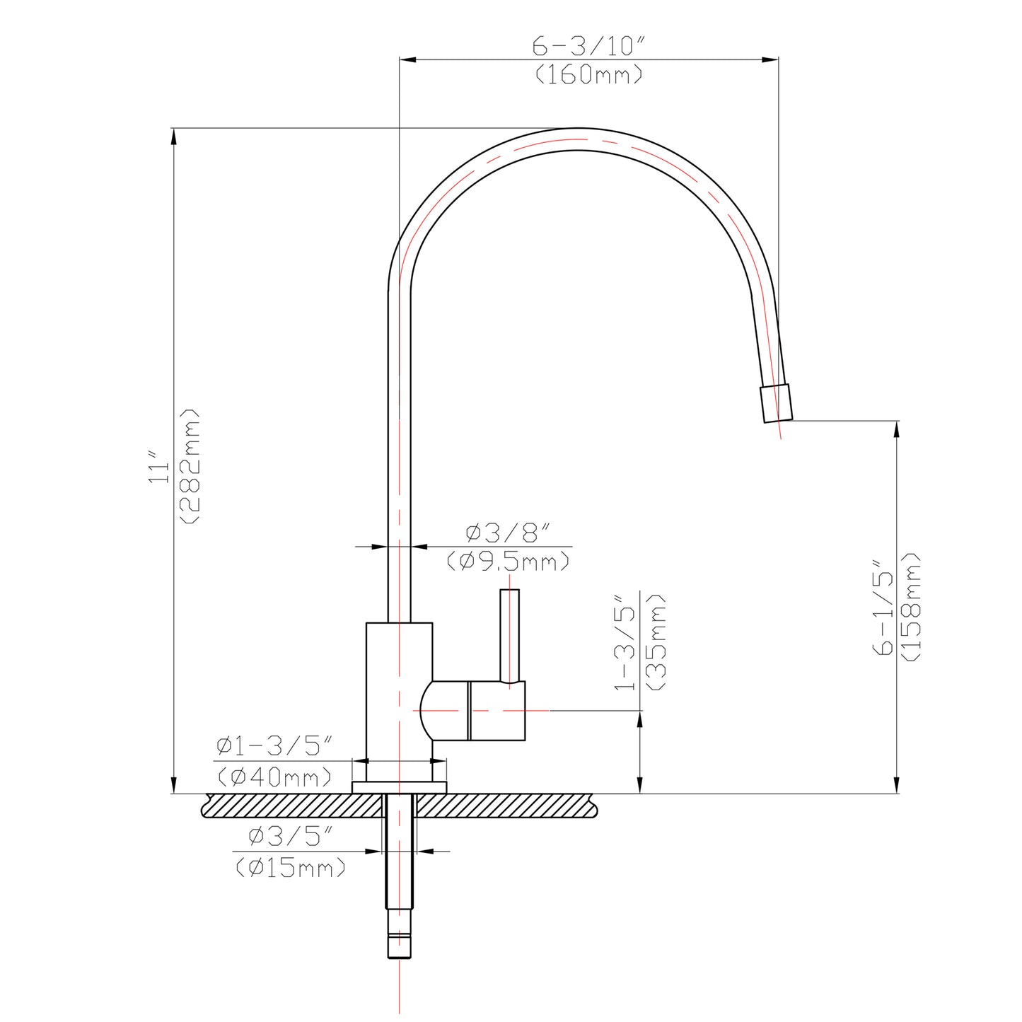 Lead-Free Drinking Water Faucet,Brushed Nickel Finish