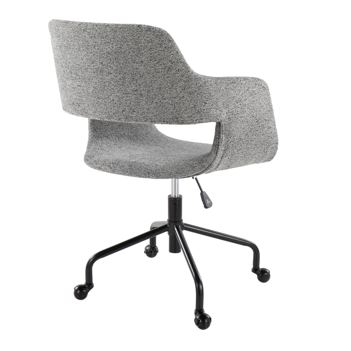 Margarite Contemporary Adjustable Office Chair in Black Metal and Grey Fabric by LumiSource