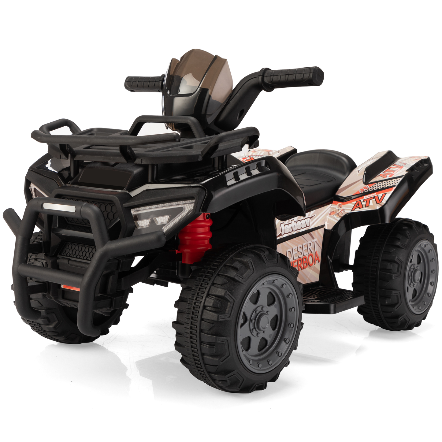 6V Kids Ride-On ATV Car, Powered 4-Wheeler Quad w/ Music Horn USB MP3, 1.9 MPH Max Speed, Electric Vehicle Toy for Children 18-48 Months, Black