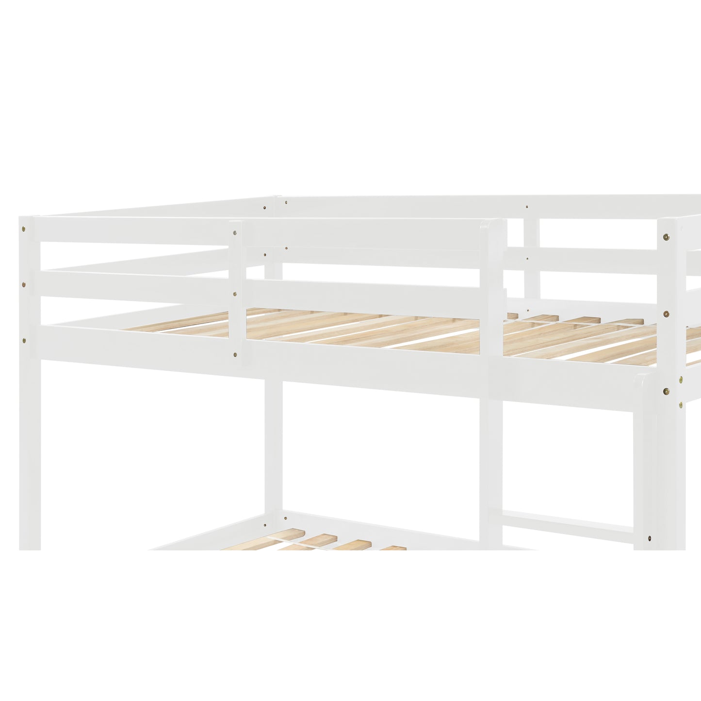 White Low Height Twin over Twin Bunk Bed