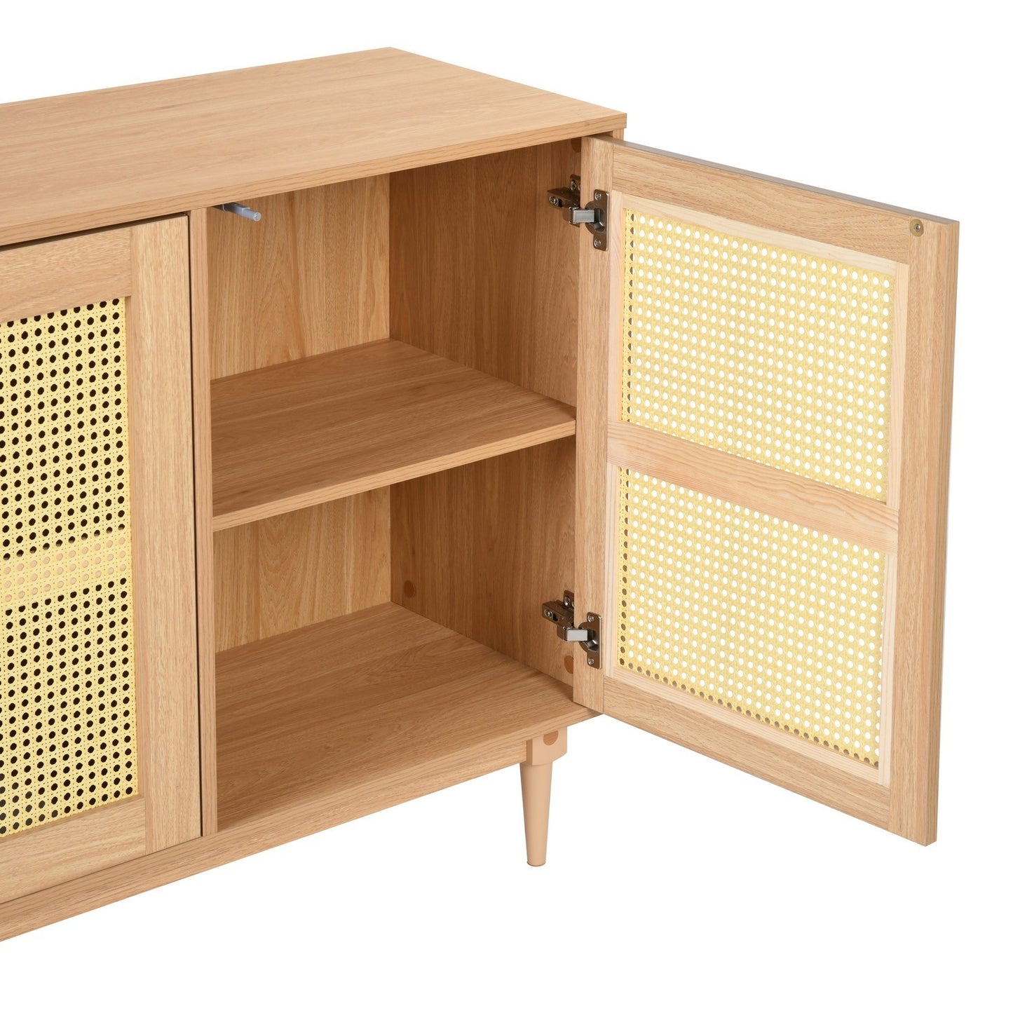 59 Rattan TV Stand with Ample Storage and Retro Charm