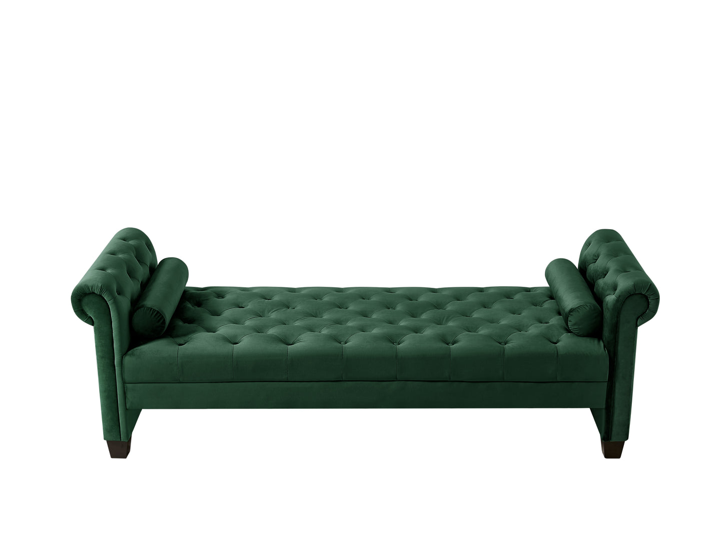 2038 Large Green Rectangular Upholstered Stool