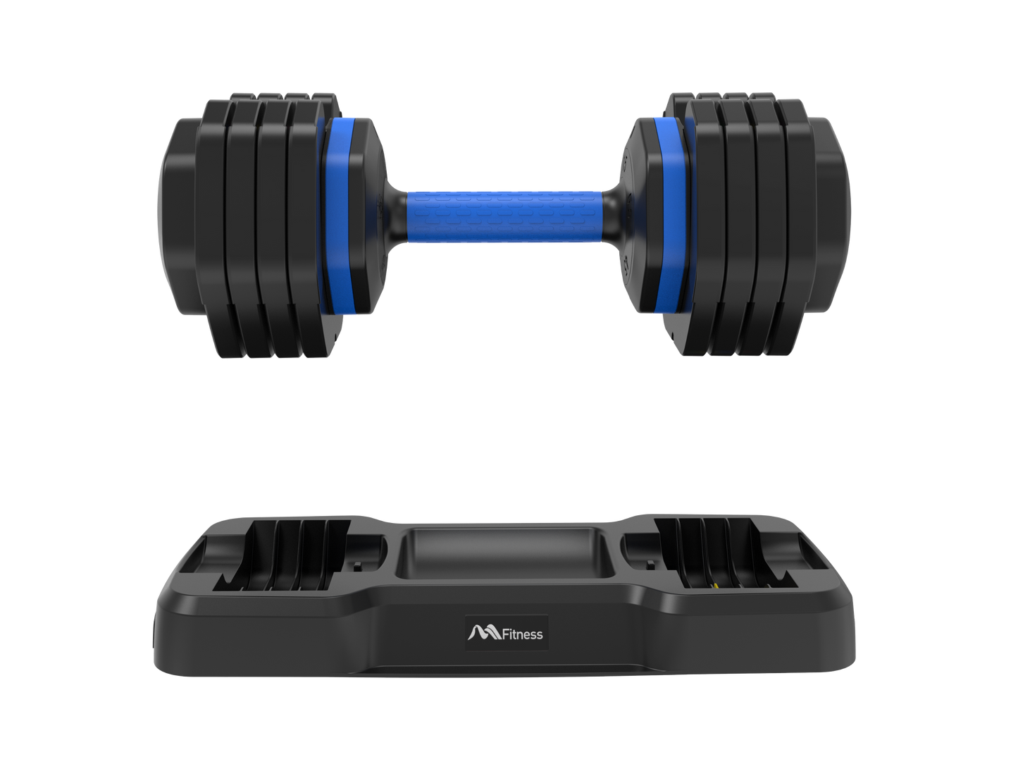 Adjustable Dumbbell - 55lb x2 Dumbbell Set of 2 with Anti-Slip Handle, Fast Adjust Weight by Turning Handle with Tray, Exercise Fitness Dumbbell Suitable for Full Body Workout