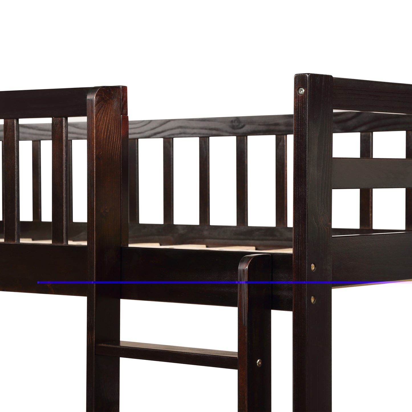 Children's Twin Bunk Beds with Trundle Bed and Safety Features