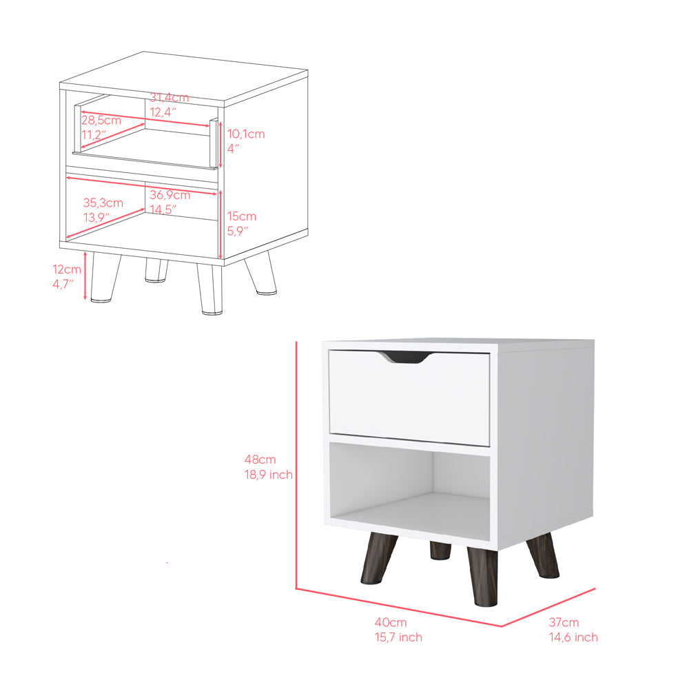 Nightstand Carleen, Bedroom, White