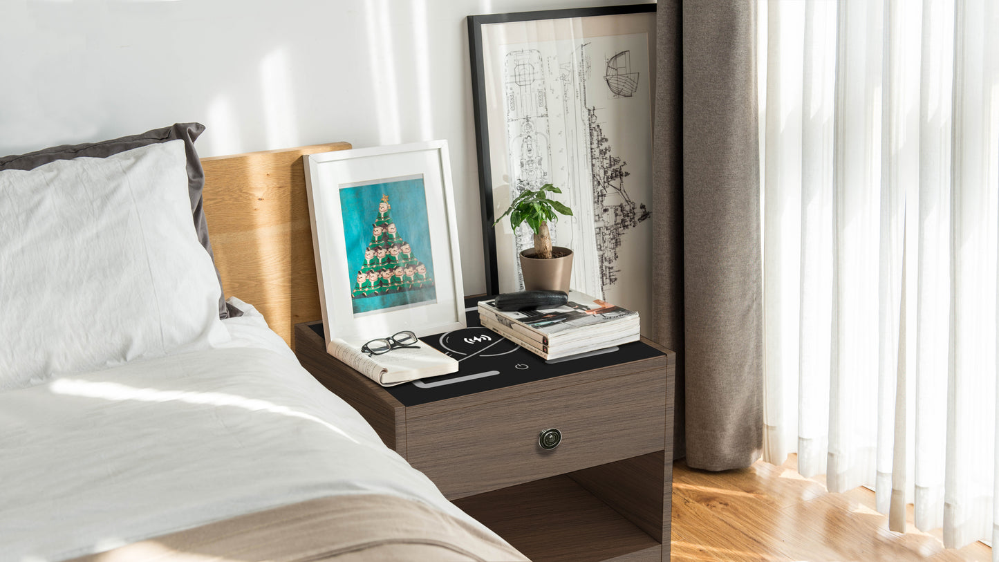 NIGHTSTAND WITH WIRELESS CHARGING STATION