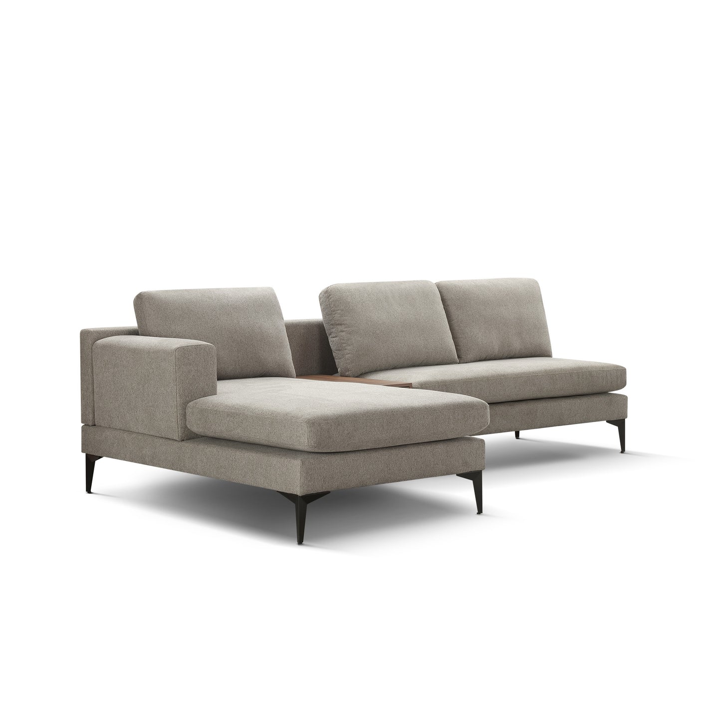 L Shape Modern Sectional L Shape Couch Sofa with Reversible Chaise and Armless 2 Seater Loveseat , 2 Piece Free Combination Sectional Couch with Left or Right Arm Facing Chaise, Texture Sand