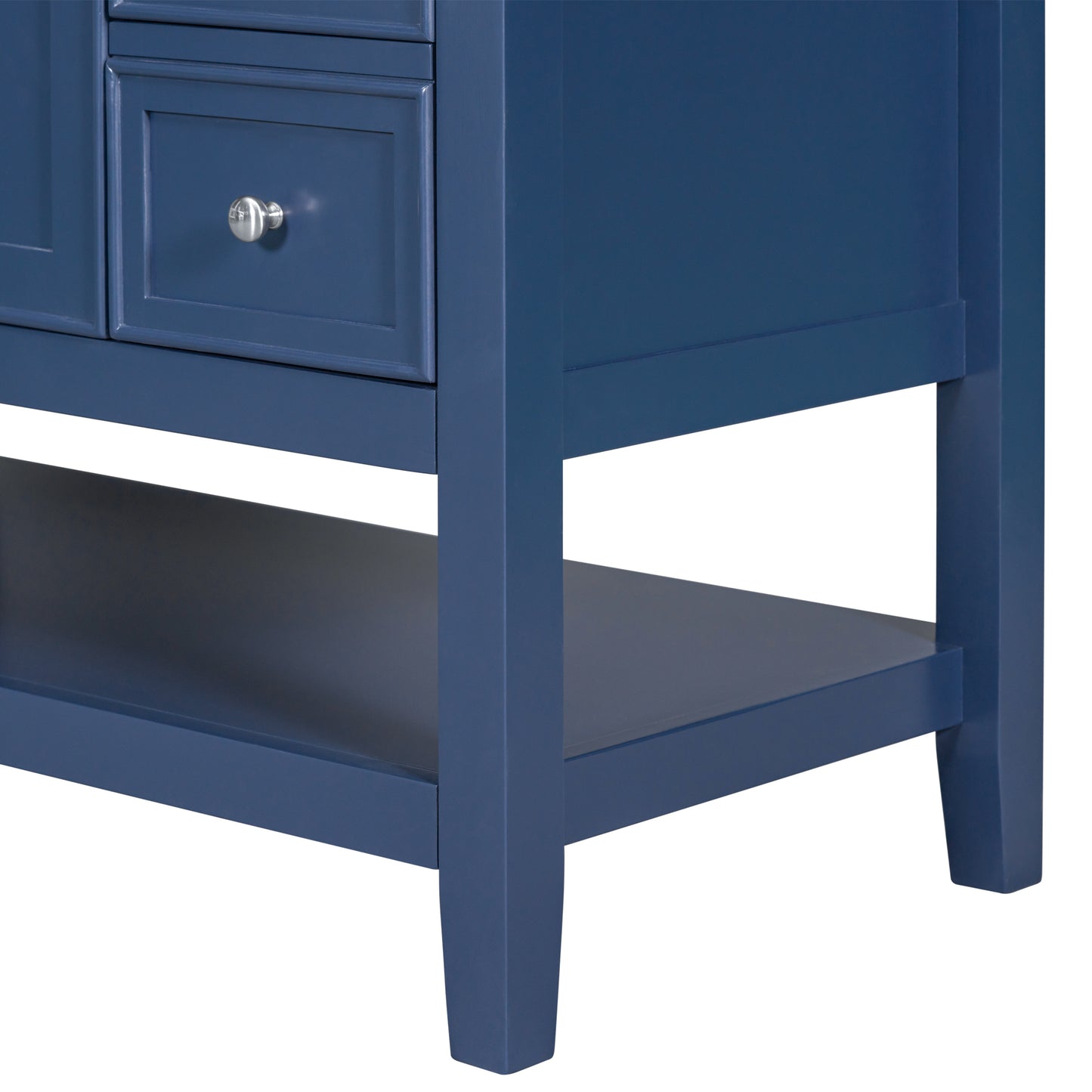 36" Bathroom Vanity without Sink, Cabinet Base Only, One Cabinet and three Drawers, Blue