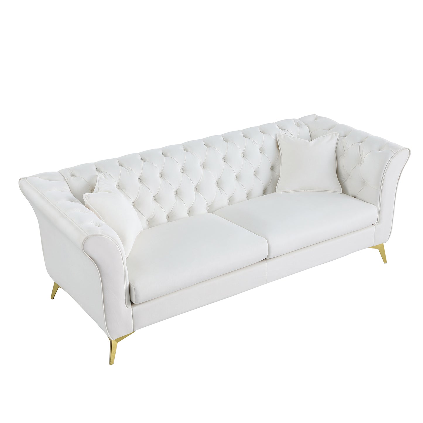 Chesterfield sofa ,Stanford sofa ,  high quality Chesterfield sofa ,white color , tufted and wrinkled fabric  sofa;contemporary Stanford sofa . tufted sofa with scroll  arm and scroll back