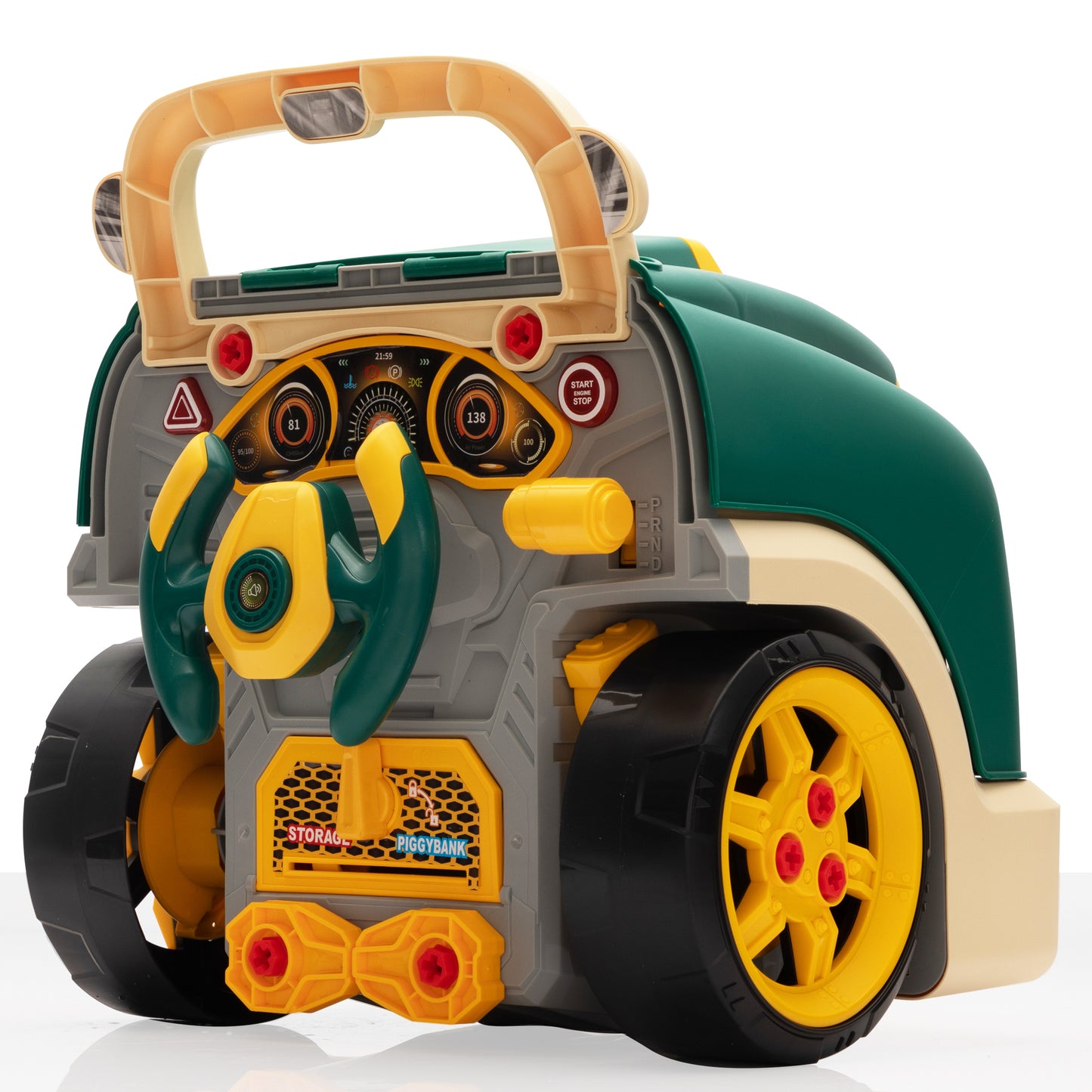 Large Green Truck Engine Toy and Mechanic Repair Set for Kids