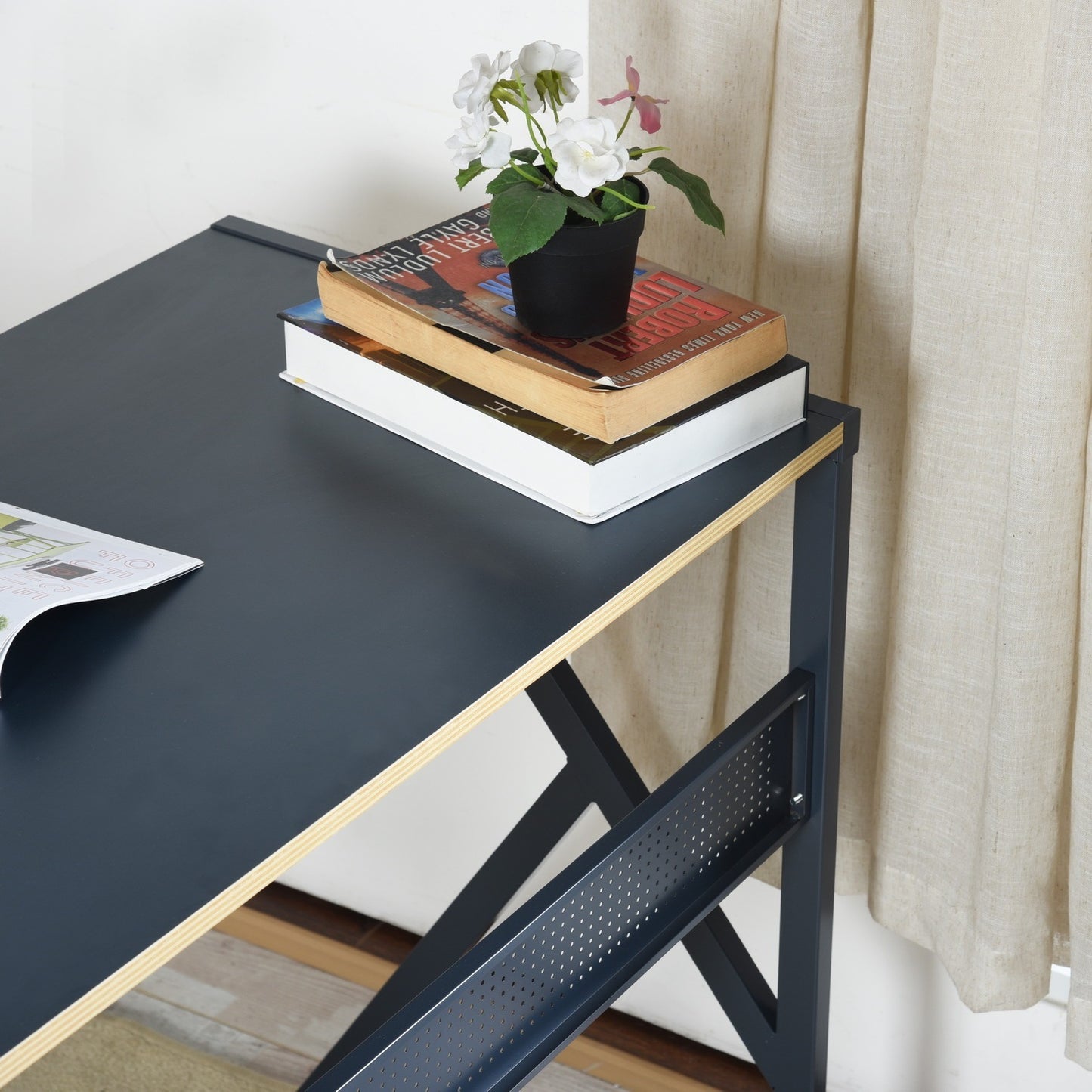 Efficient Dark Gray L-Shaped Corner Computer Desk for Space-Saving