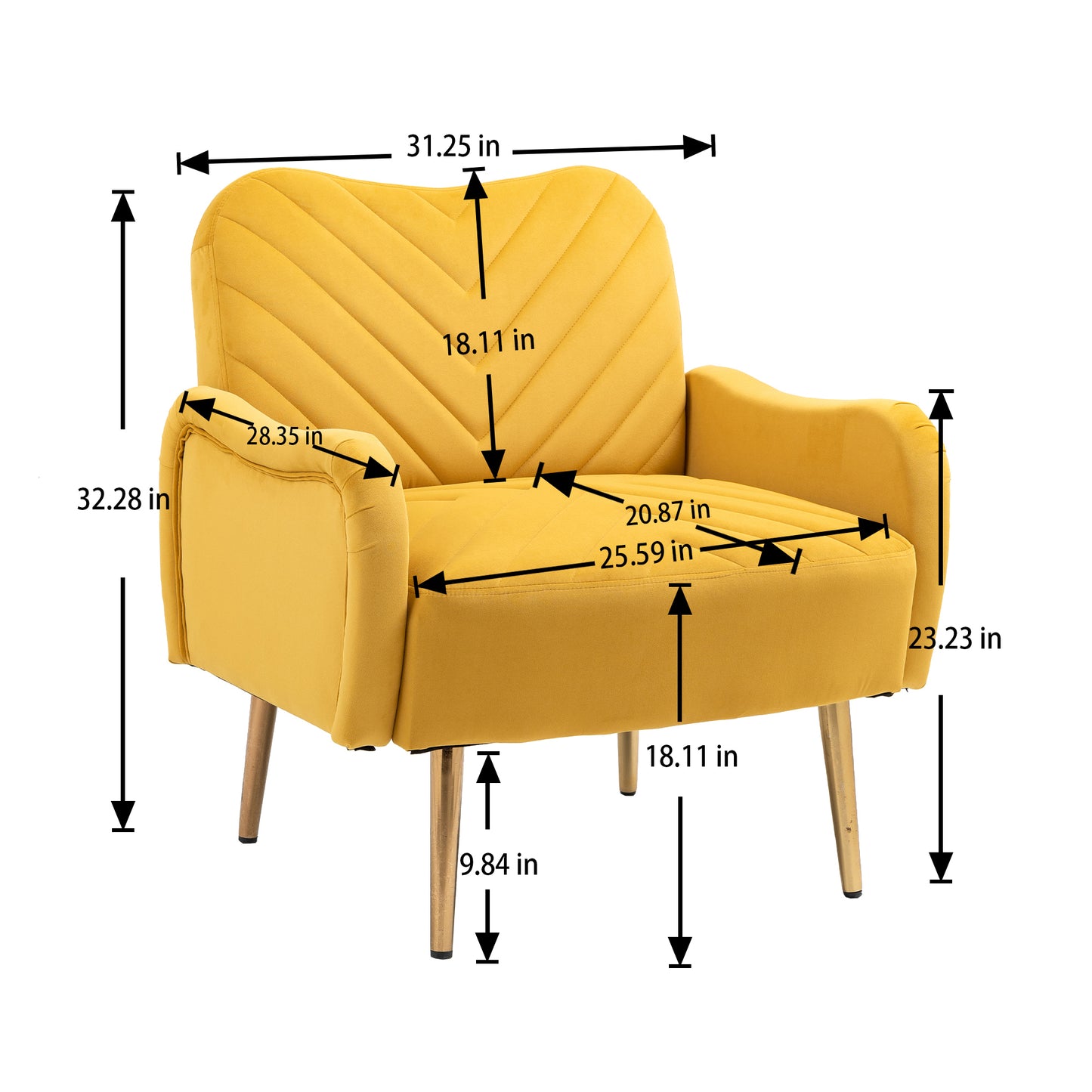 Velvet Chair , Accent  chair/ Living room lesiure chair with metal feet