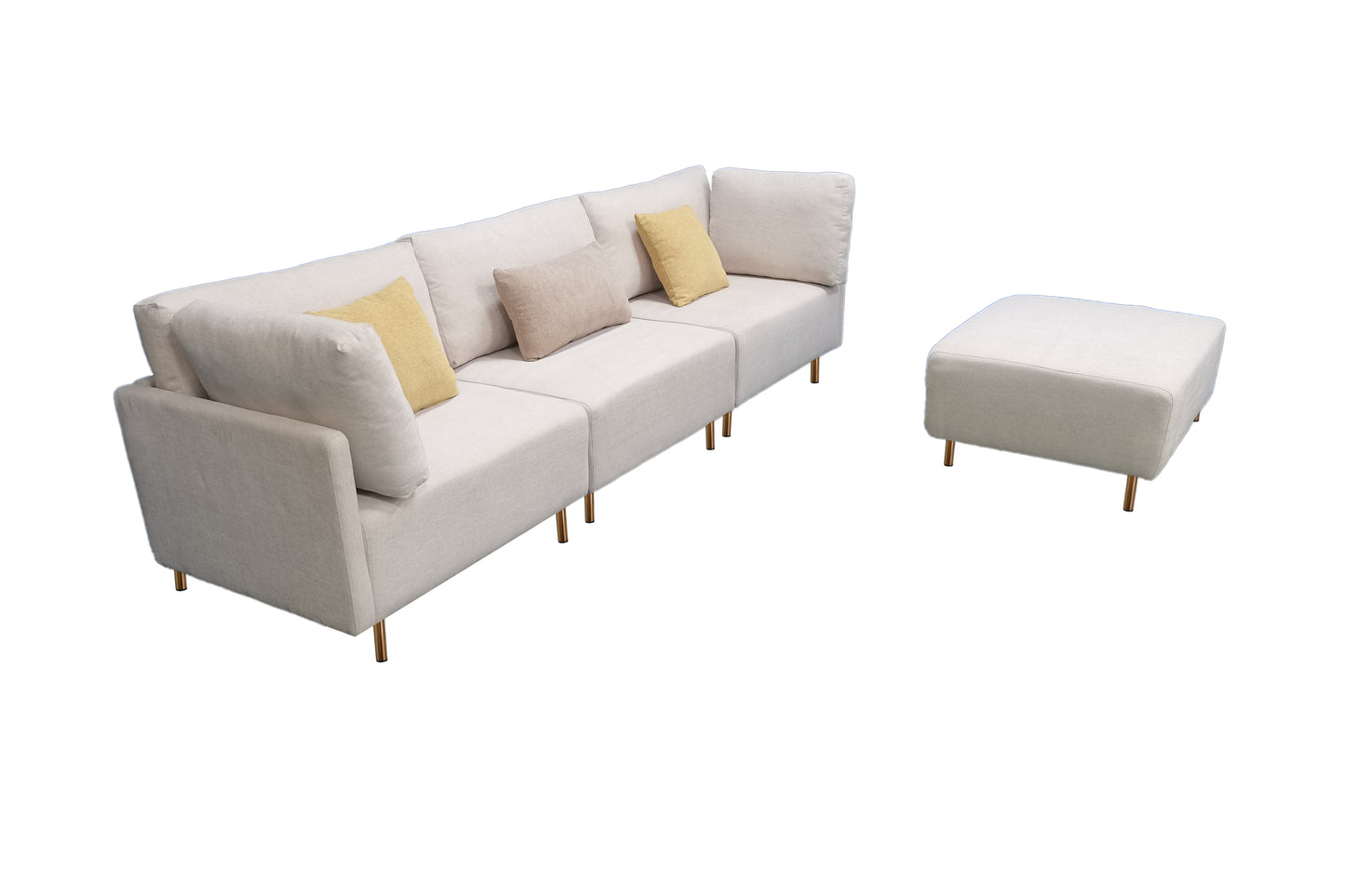 SOFA;SECTIONAL SOFA;SEPARABLE;COTTON LINEN CLOTH FABRIC;HARDWARE FEET;EQUIPPED WITH PILLOWS;