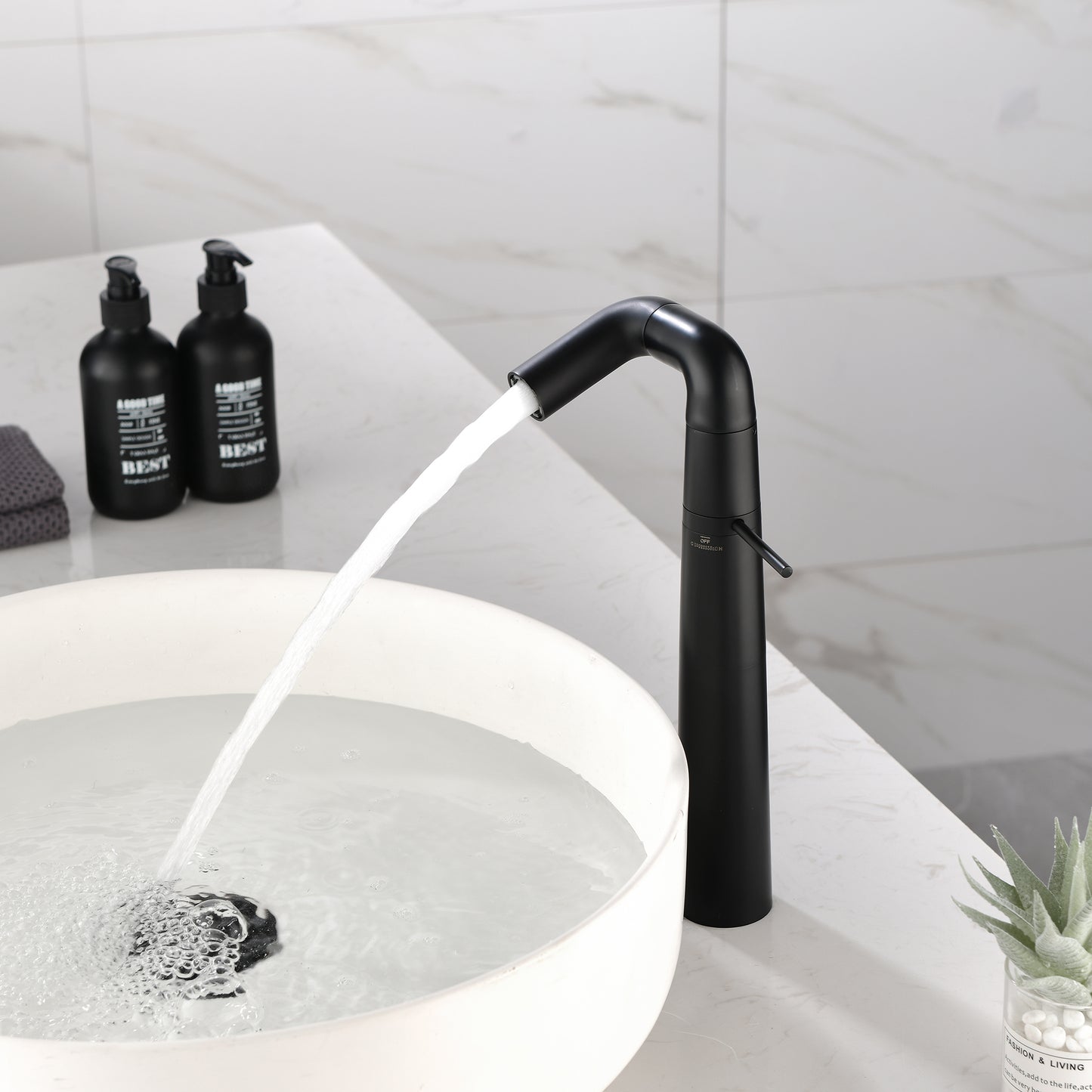 Elegant Matte Black Brass Bathroom Faucet