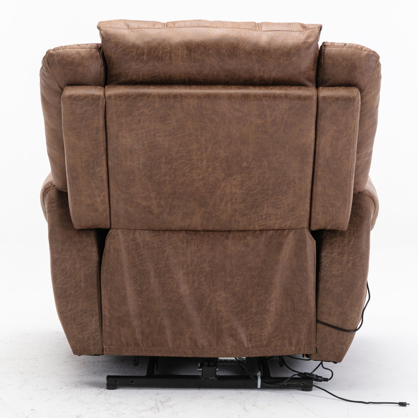 Luxurious Nut Brown Power Lift Recliner Chair with Massage, Heat, and USB Port