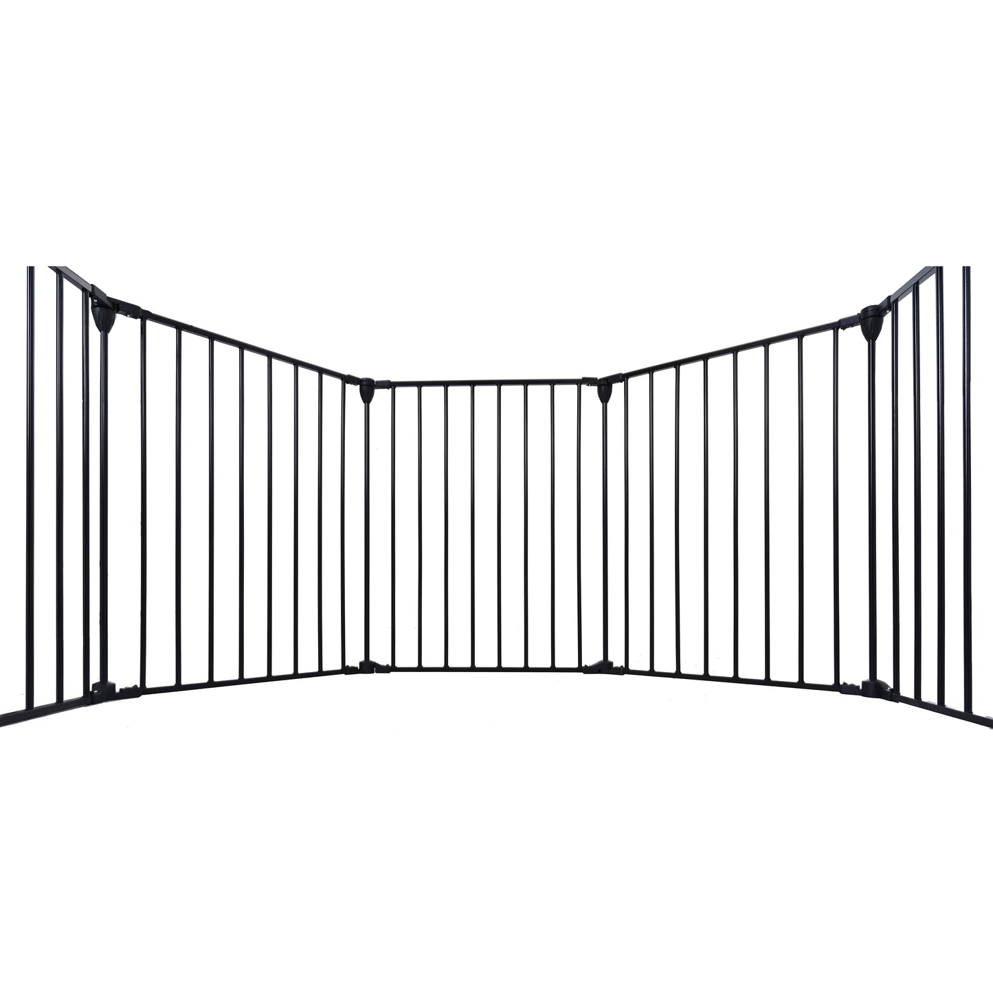 152" Adjustable Safety Gate  6 Panel Play Yard Metal Doorways Fireplace Fence Christmas Tree Fence Gate for House Stairs Gate prohibited area fence