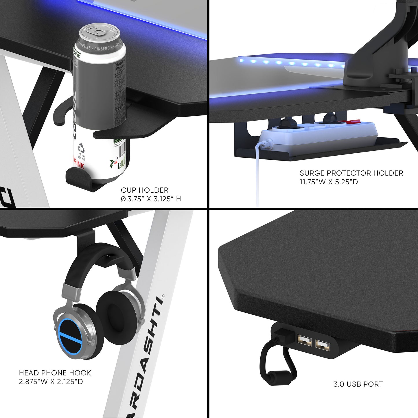 Enhanced Gaming Experience Desk Z1-21 in Arctic White