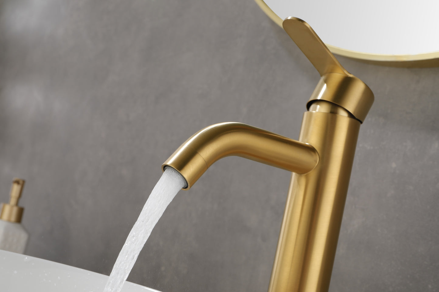 Single-Handle Waterfall Spout Bathroom Faucet for Vanity Sink