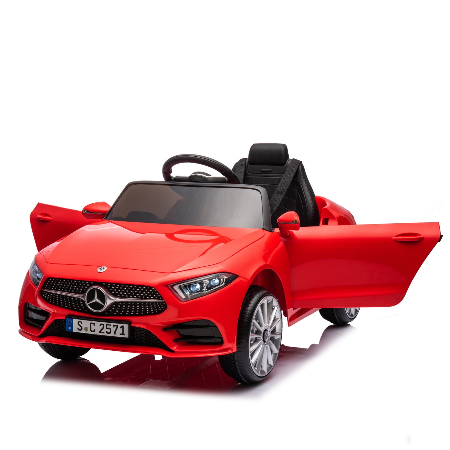 12V Kids Ride On Car w/ Parents Remote Control,Licensed Mercedes-Benz CLS 350 for Kids,Four Wheel Suspension,Power Display,Music,Volume Control,LED Lights,MP3,USB/SD for Kids 37-95 months.