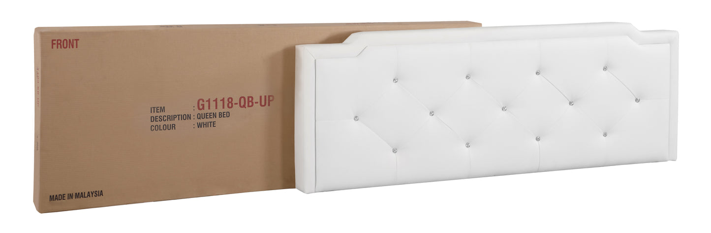 Deb G1118-QB-UP Queen Bed - All In One Box , WHITE