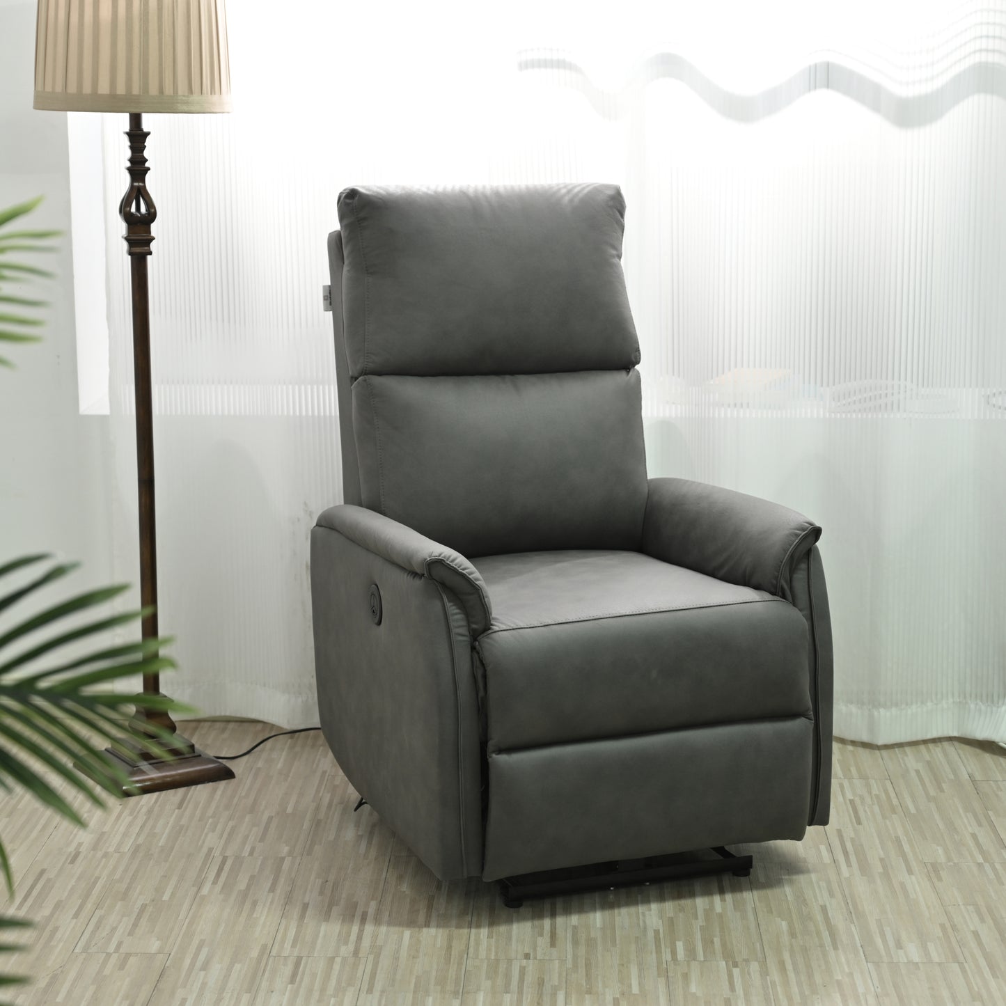 Dark Gray Electric Power Recliner Chair with USB Ports