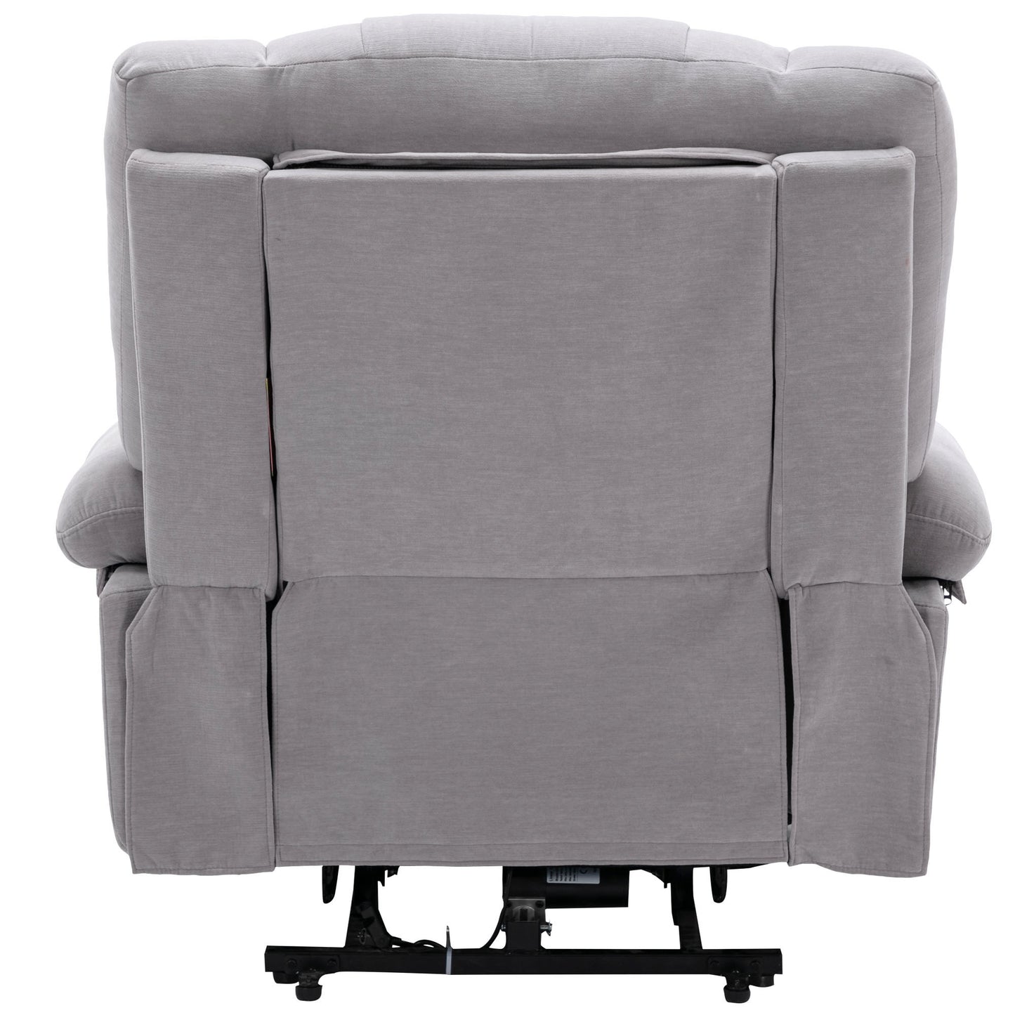 Grey Electric Power Lift Recliner Chair with Massage, Heat, Storage, and Swivel Phone Holder