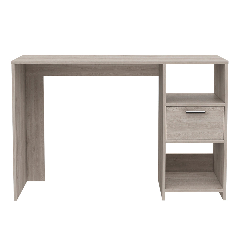 Odessa Computer Desk with Drawer and Storage Cabinets in Light Gray - Stylish and Functional Workstation