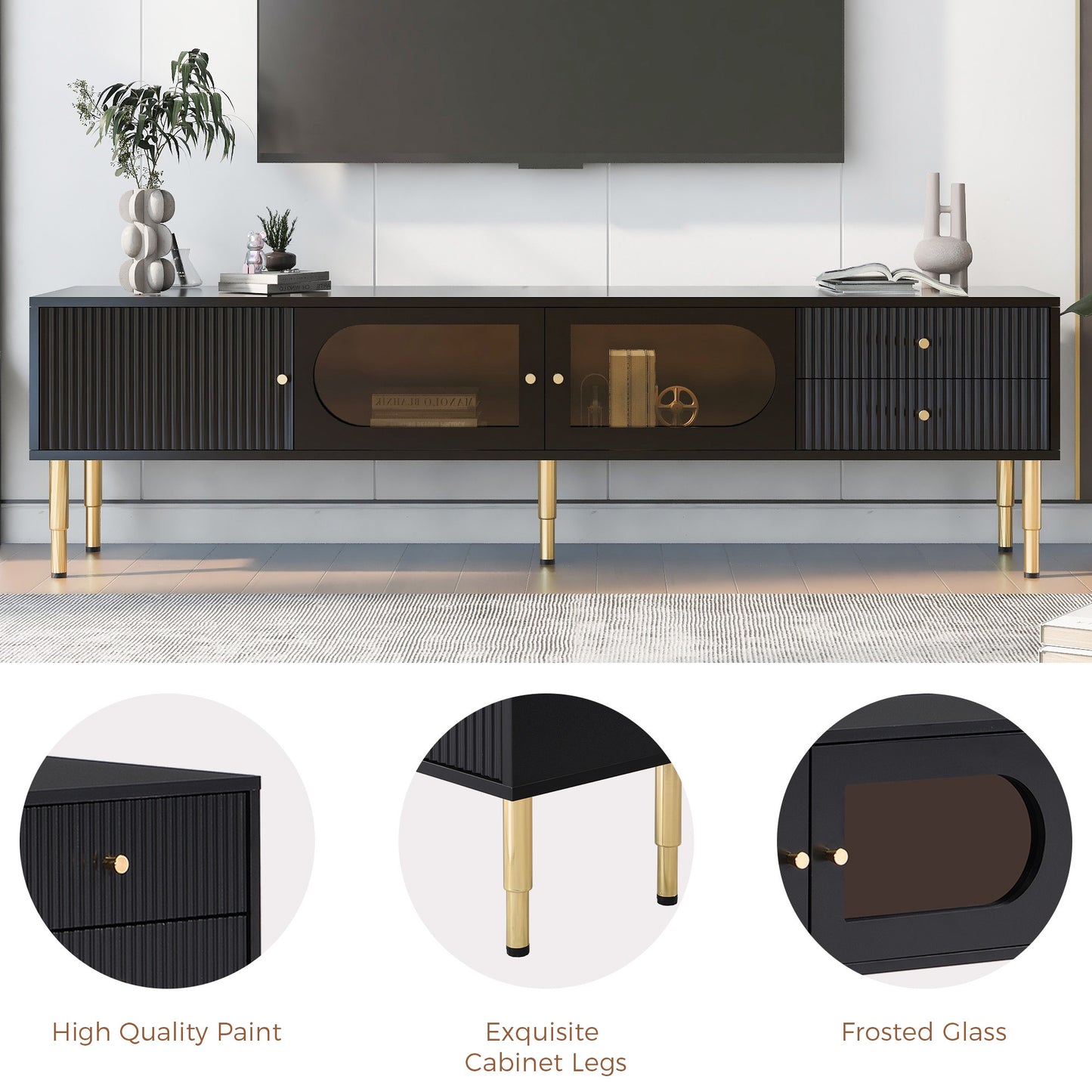 Elegant TV Console with Hidden Storage, Premium Entertainment Stand for TVs Up to 80''