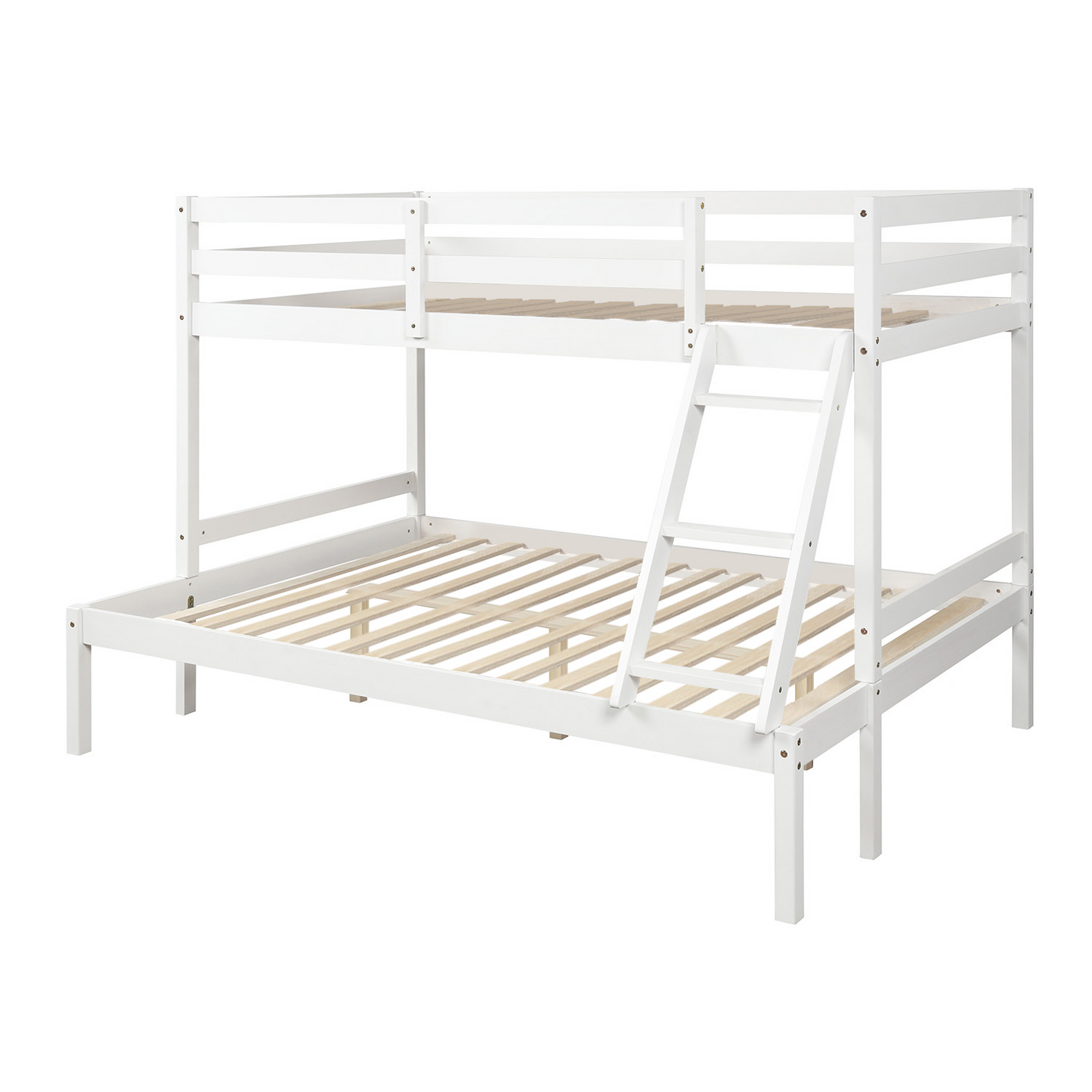 White Twin Over Full Bunk Bed with Versatile Design