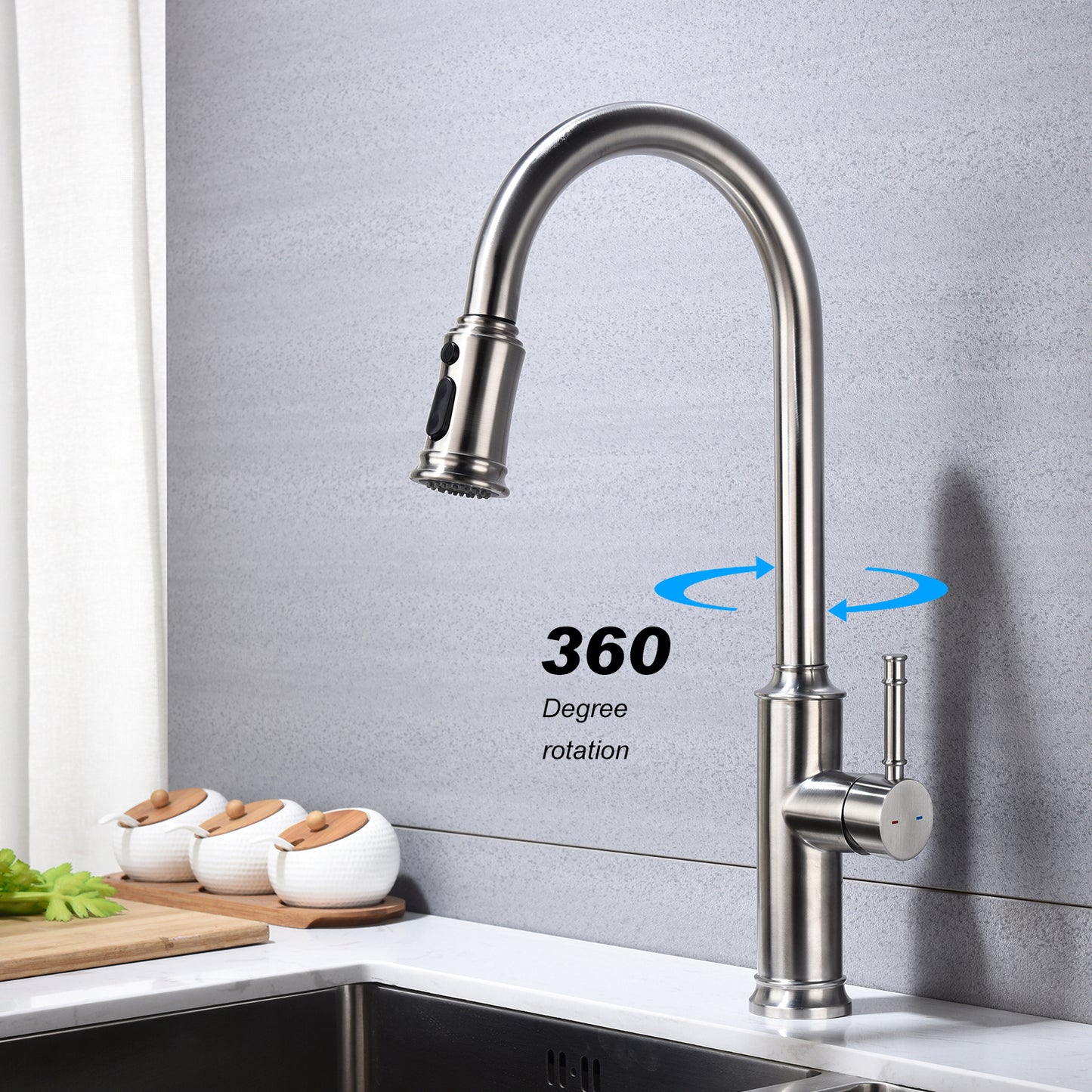 Kitchen Faucet with Pull Out Spraye