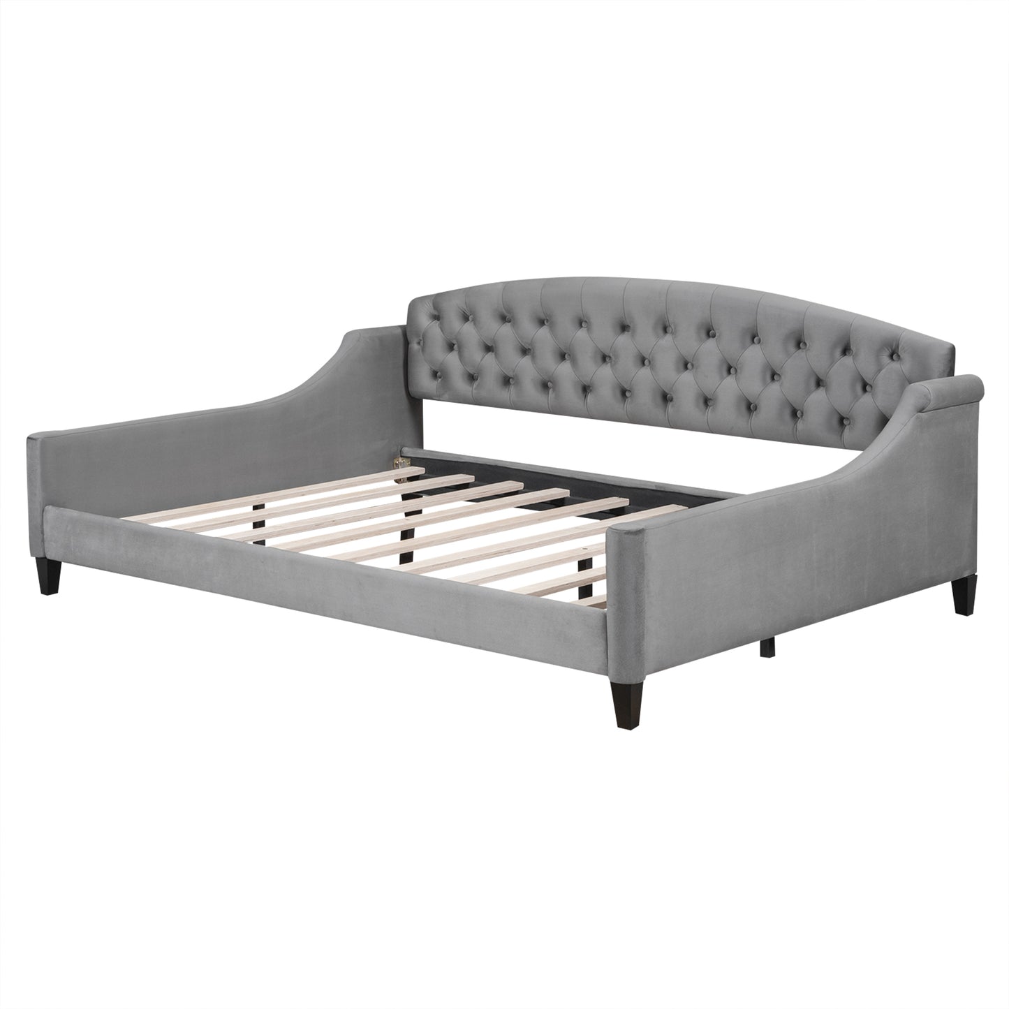 Modern Luxury Tufted Button Daybed, Full, Gray