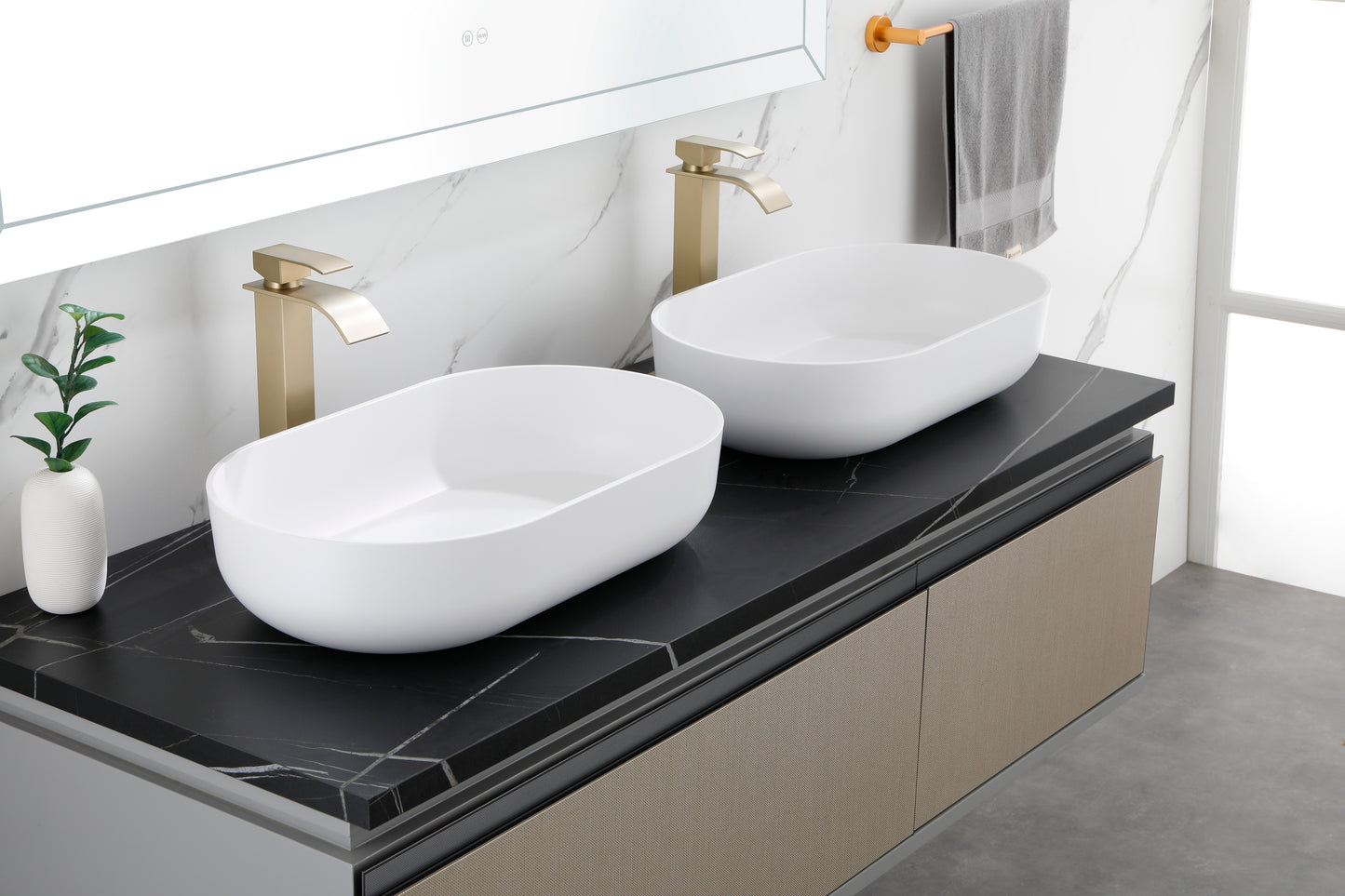 24*14*5.5  Modern Oval 24"x14" White   Above  Bathroom Vessel Sink, Bathroom Sink for Lavatory Vanity Cabinet